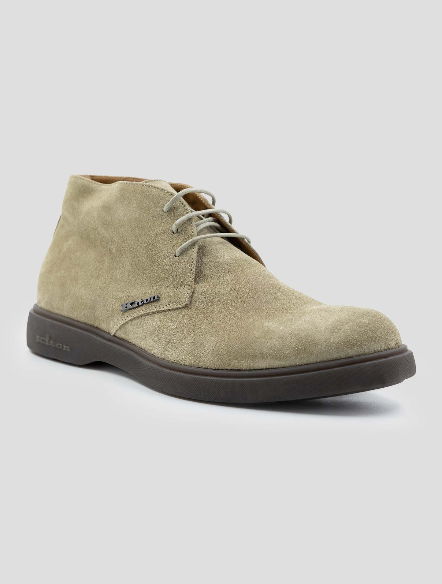 Kiton Beige Leather Suede Boots