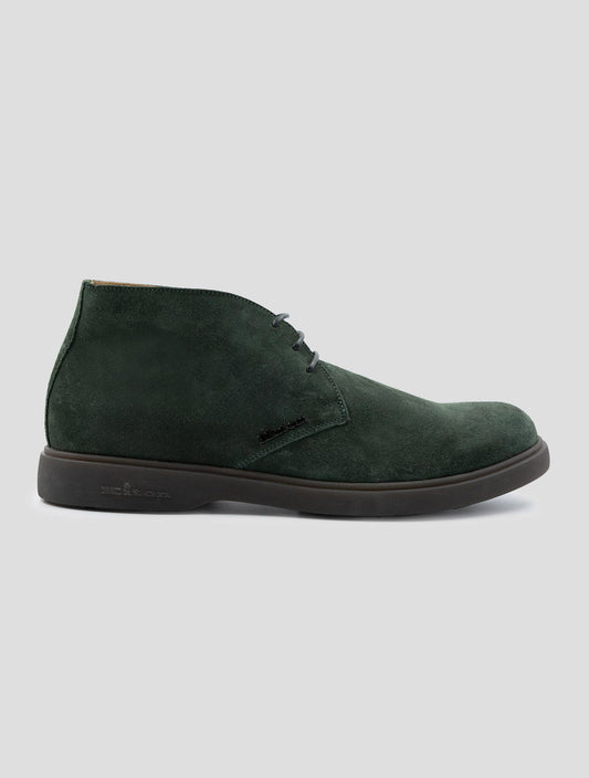 Kiton Green Leather Suede Boots