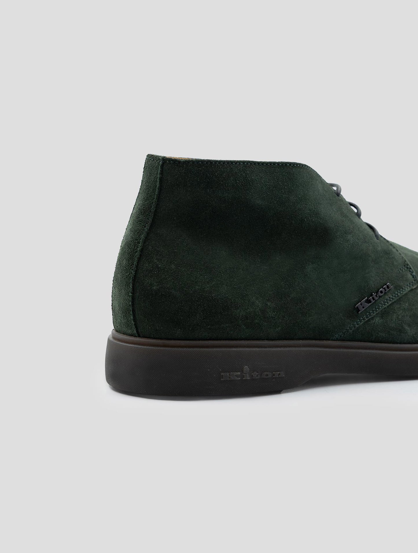 Kiton Green Leather Suede Boots