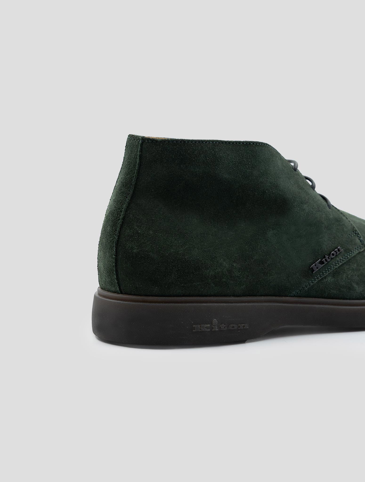 Kiton Green Leather Suede Boots