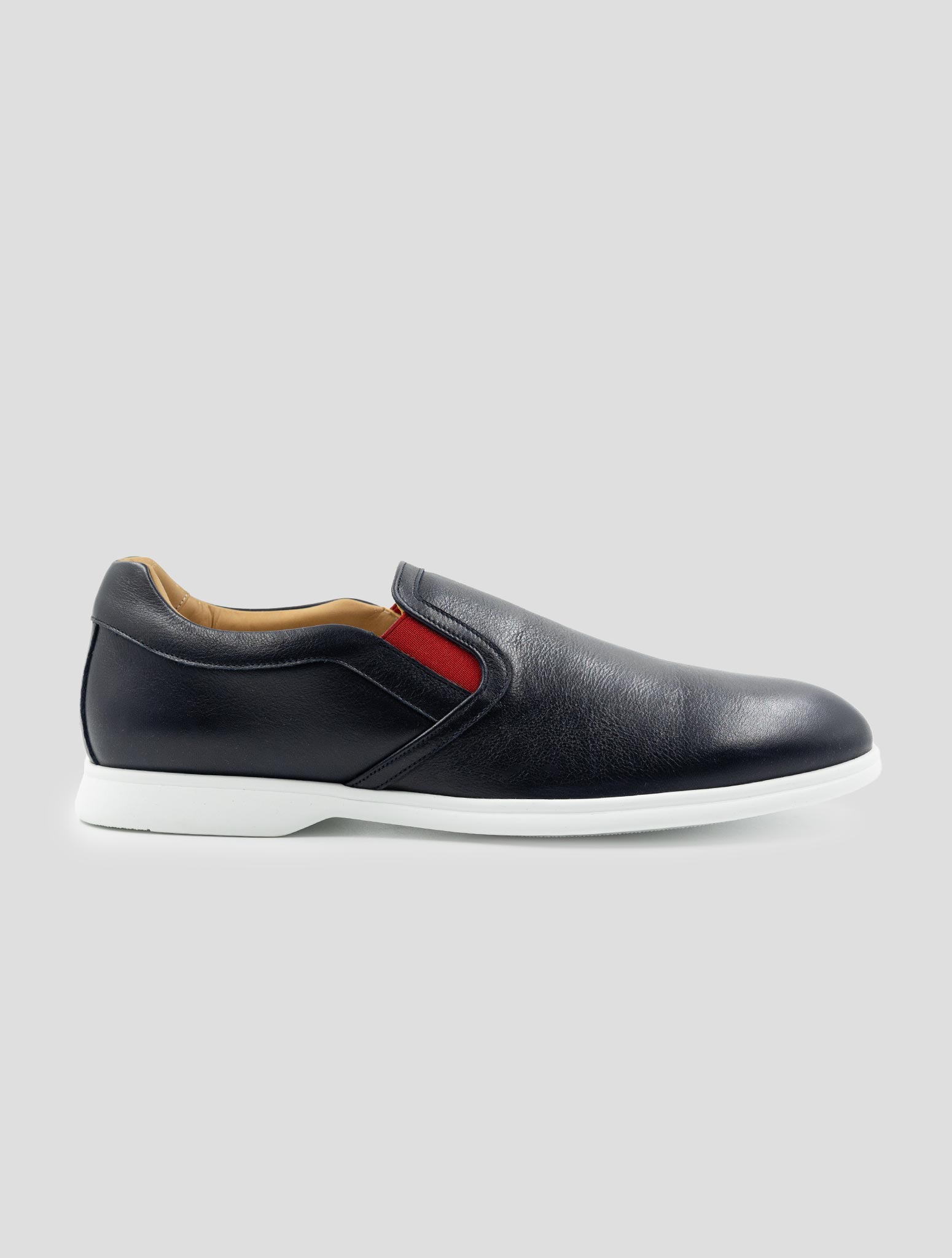 Kiton Dark Blue Leather Loafers