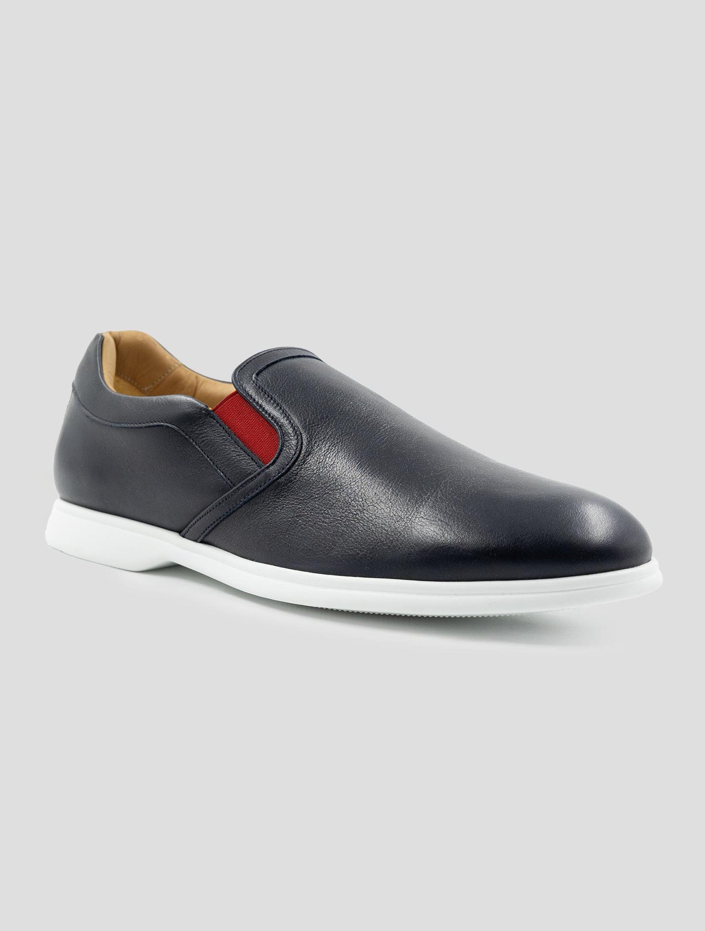 Kiton Dark Blue Leather Loafers