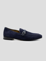 Kiton Dark Blue Leather Suede Loafers