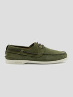 Kiton Green Leather Suede Loafers