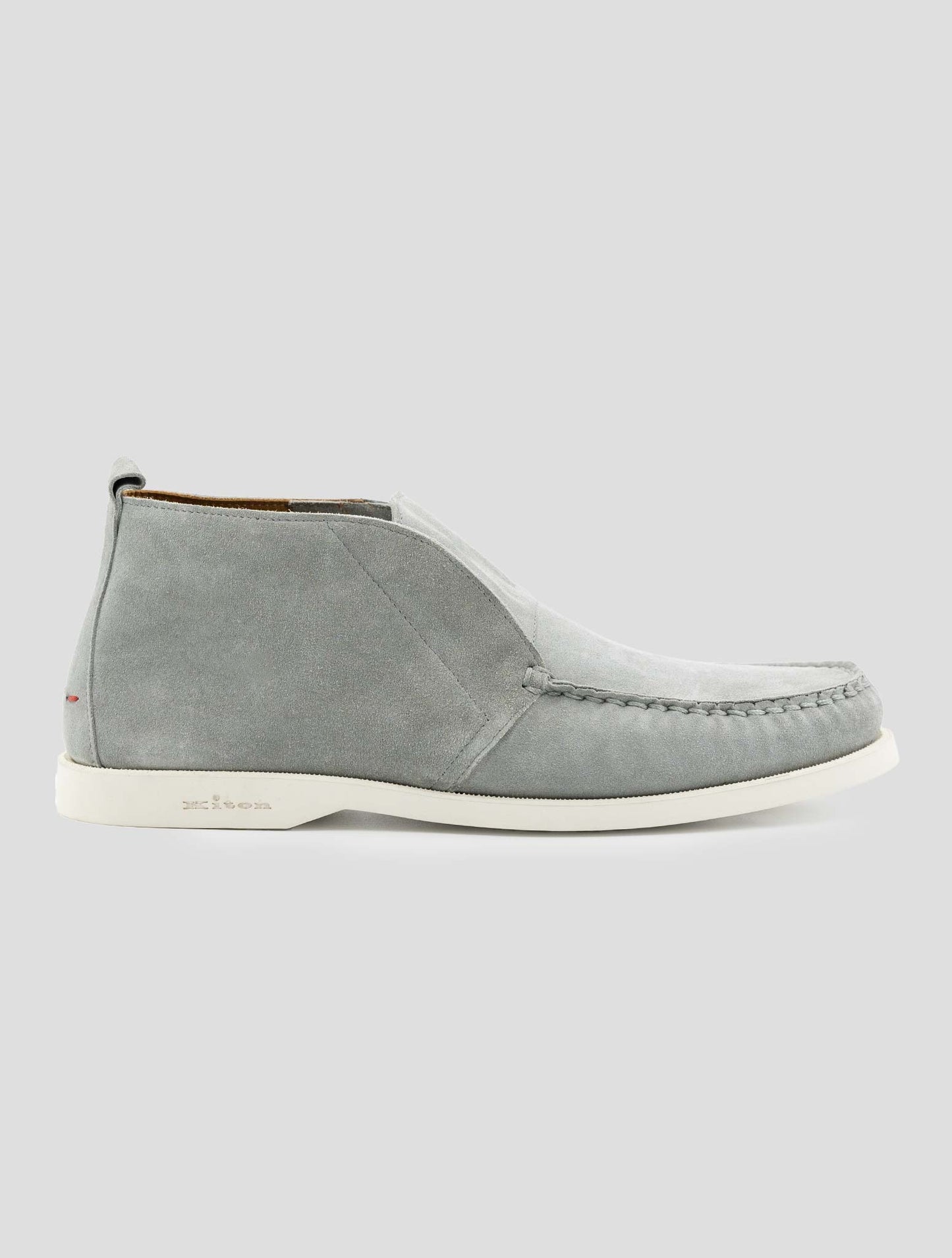 Kiton Gray Leather Suede Loafers