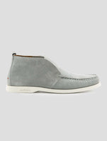 Kiton Gray Leather Suede Loafers