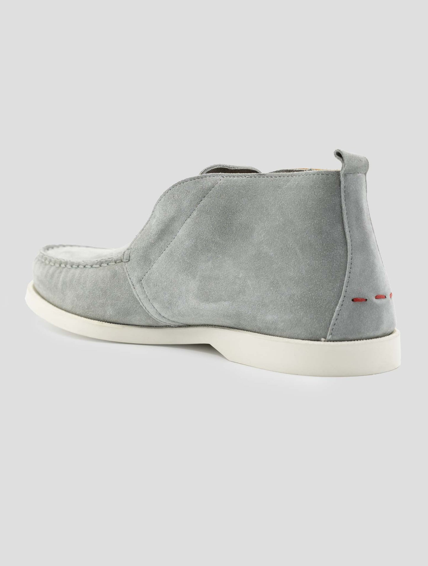 Kiton Gray Leather Suede Loafers