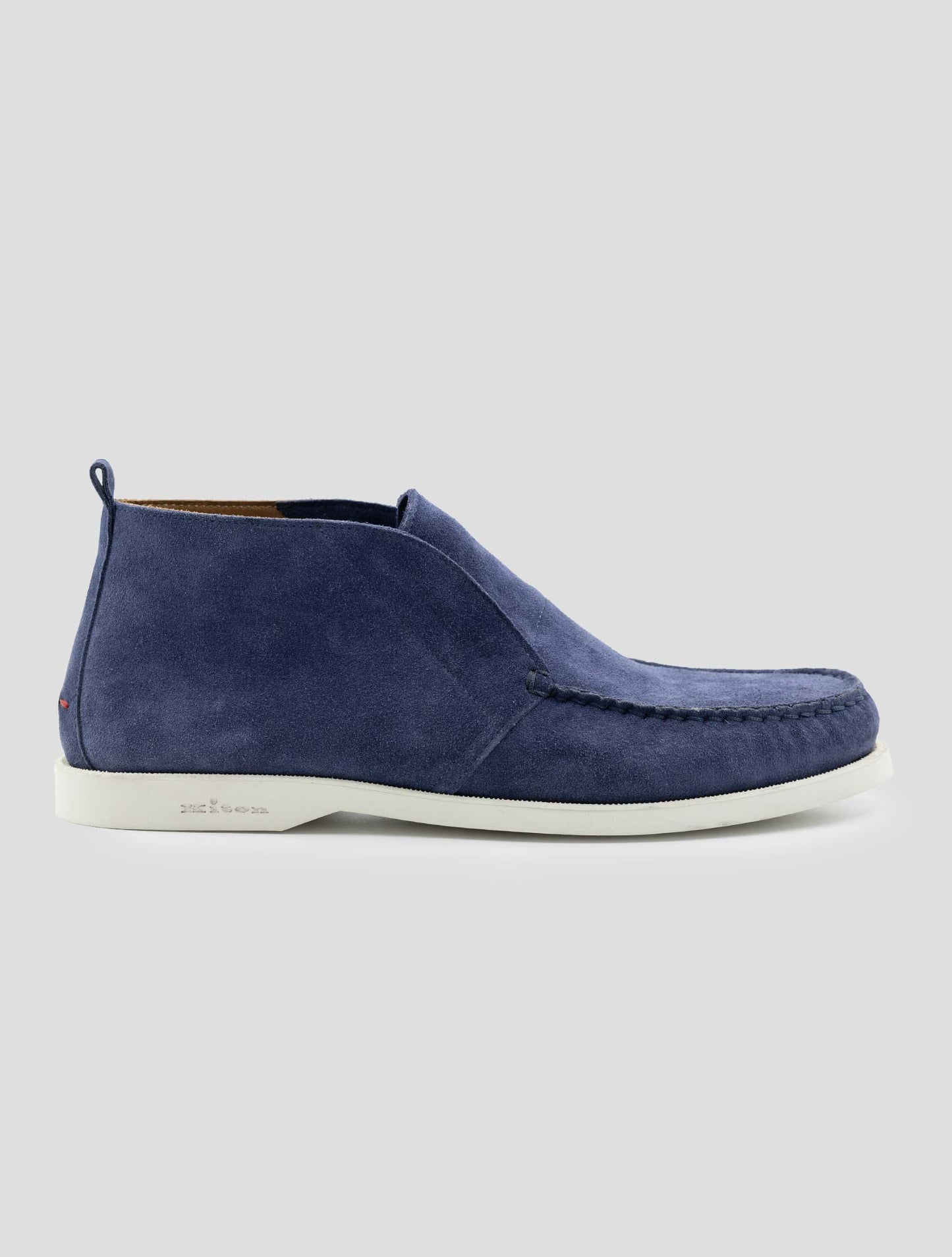 Kiton Blue Leather Suede Loafers