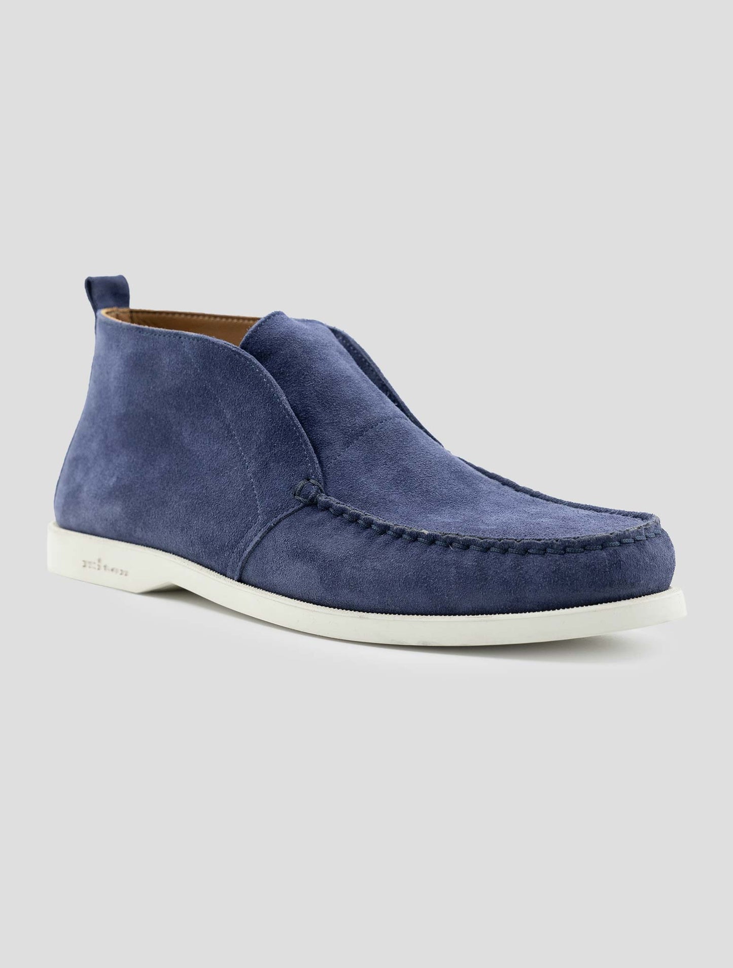 Kiton Blue Leather Suede Loafers