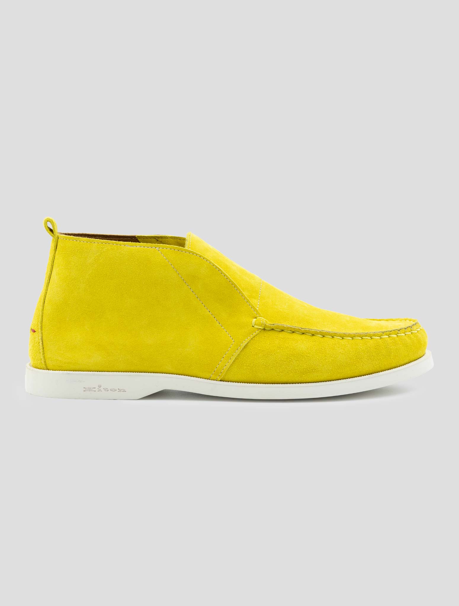 Kiton Yellow Leather Suede Loafers