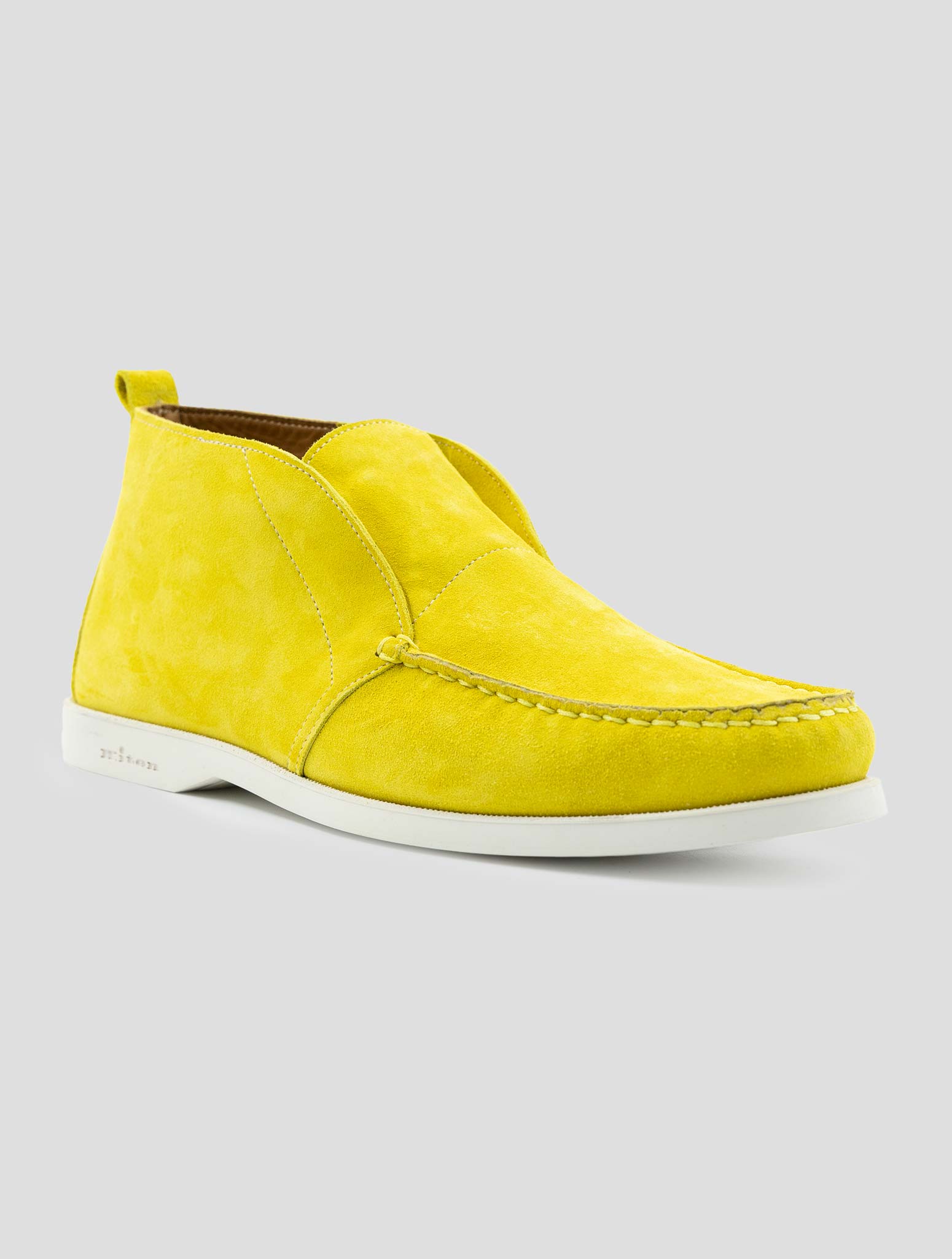 Kiton Yellow Leather Suede Loafers