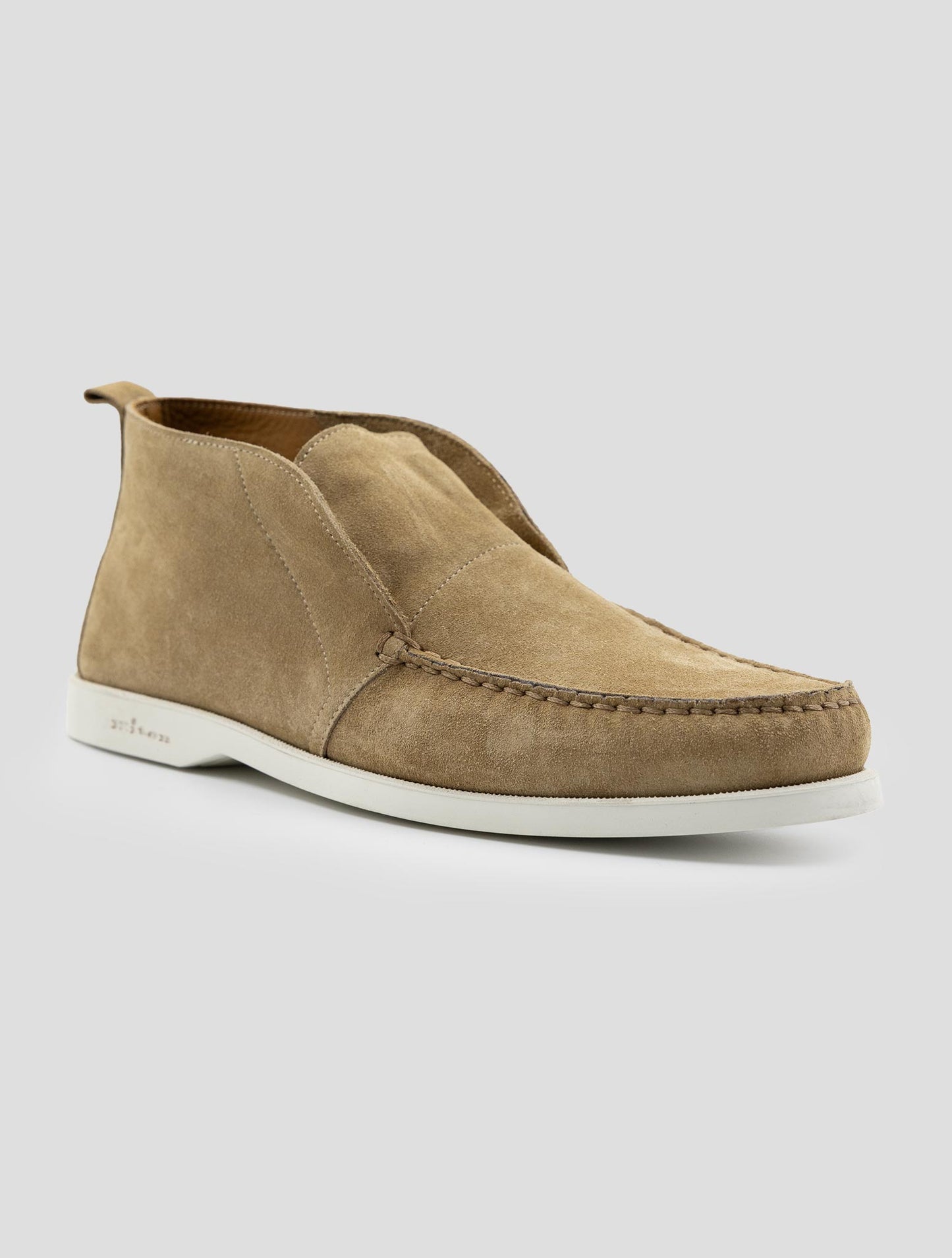 Kiton Beige Leather Suede Loafers