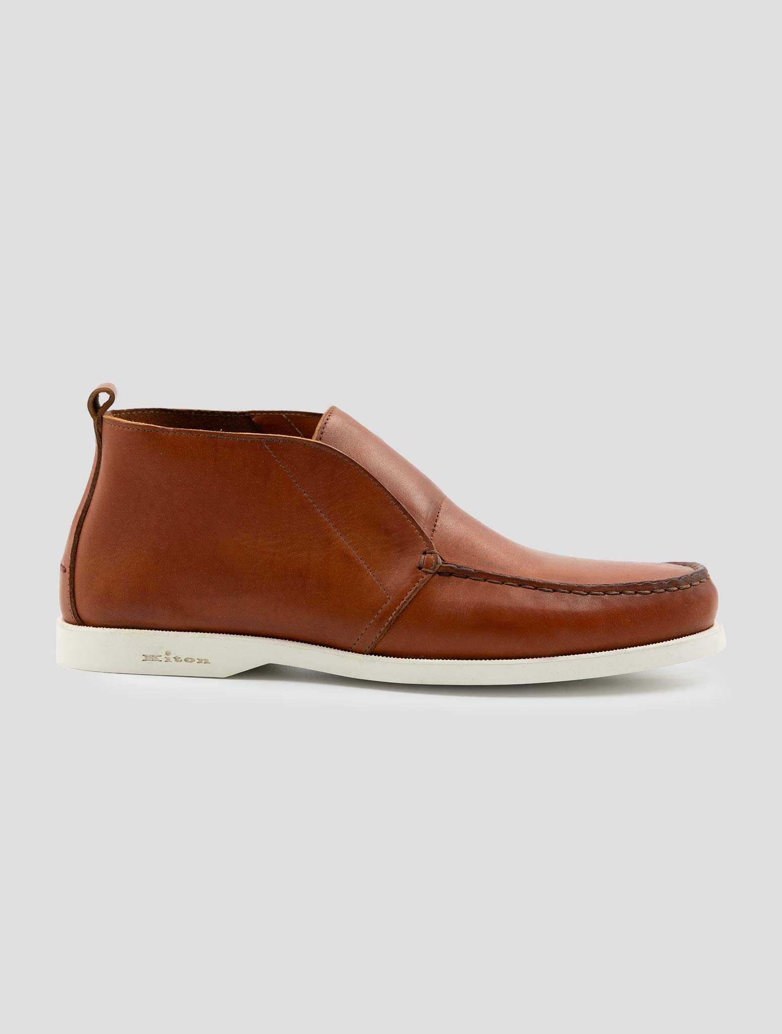 Kiton Brown Leather Loafers