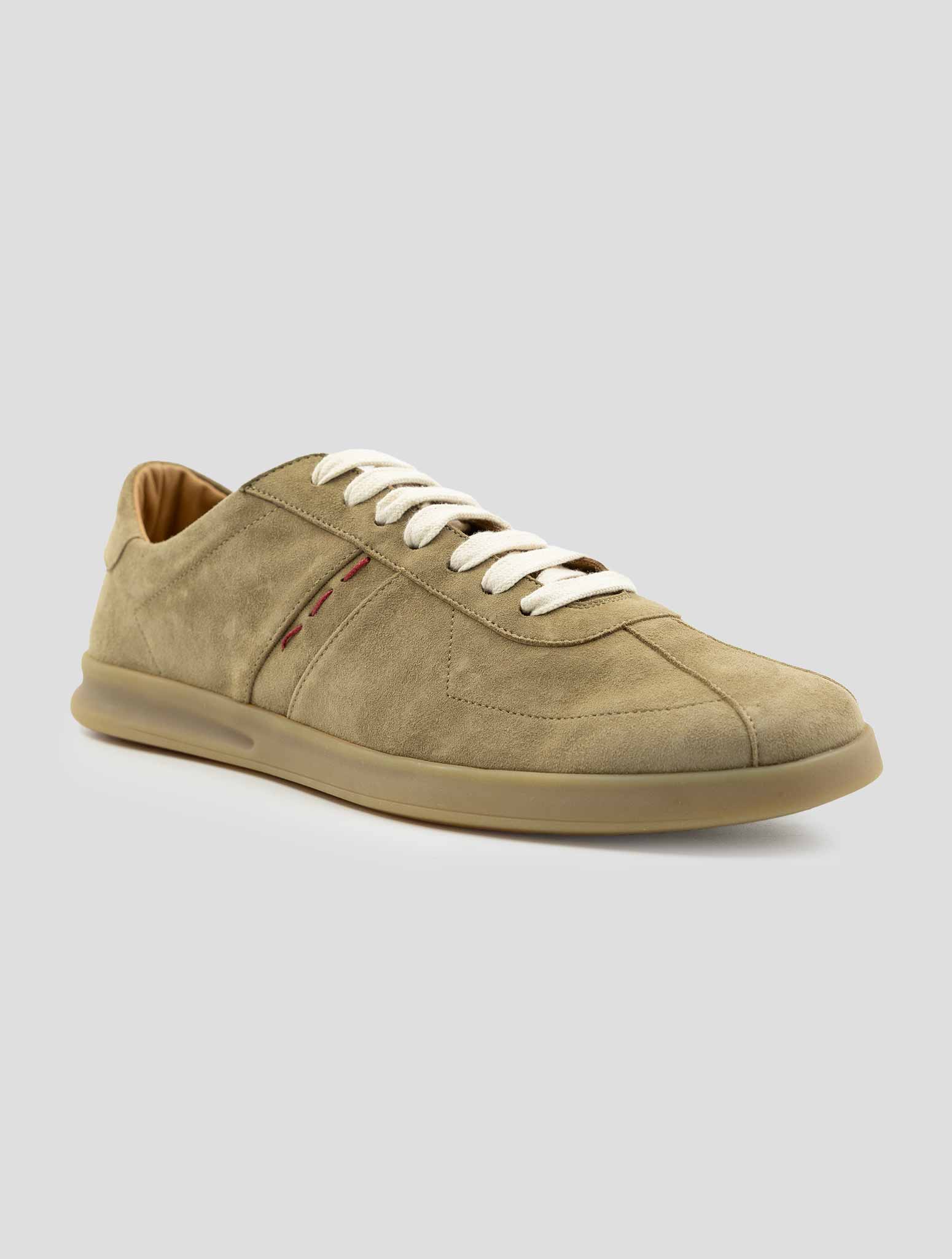 Kiton Beige Leather Suede Sneakers