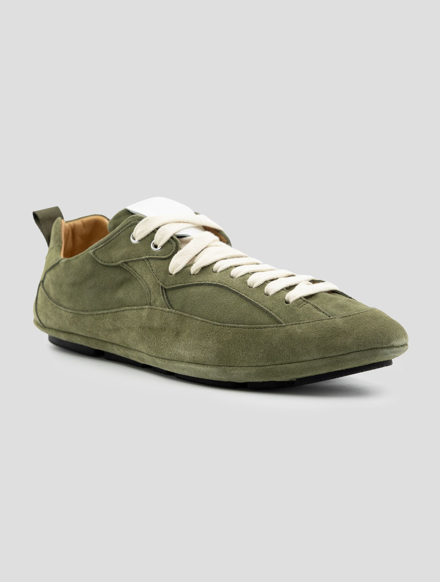 Kiton Green Leather Suede Sneakers