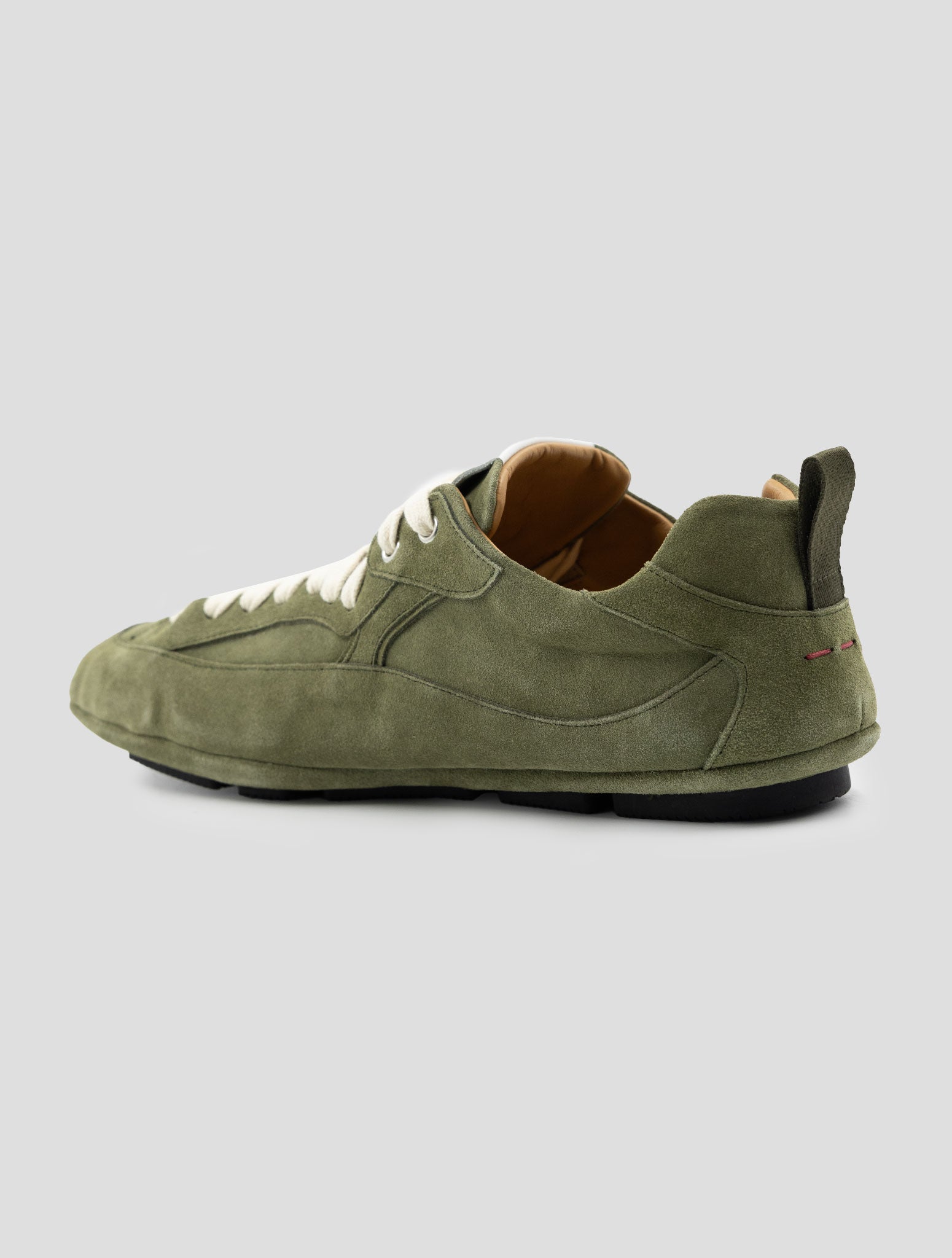 Kiton Green Leather Suede Sneakers