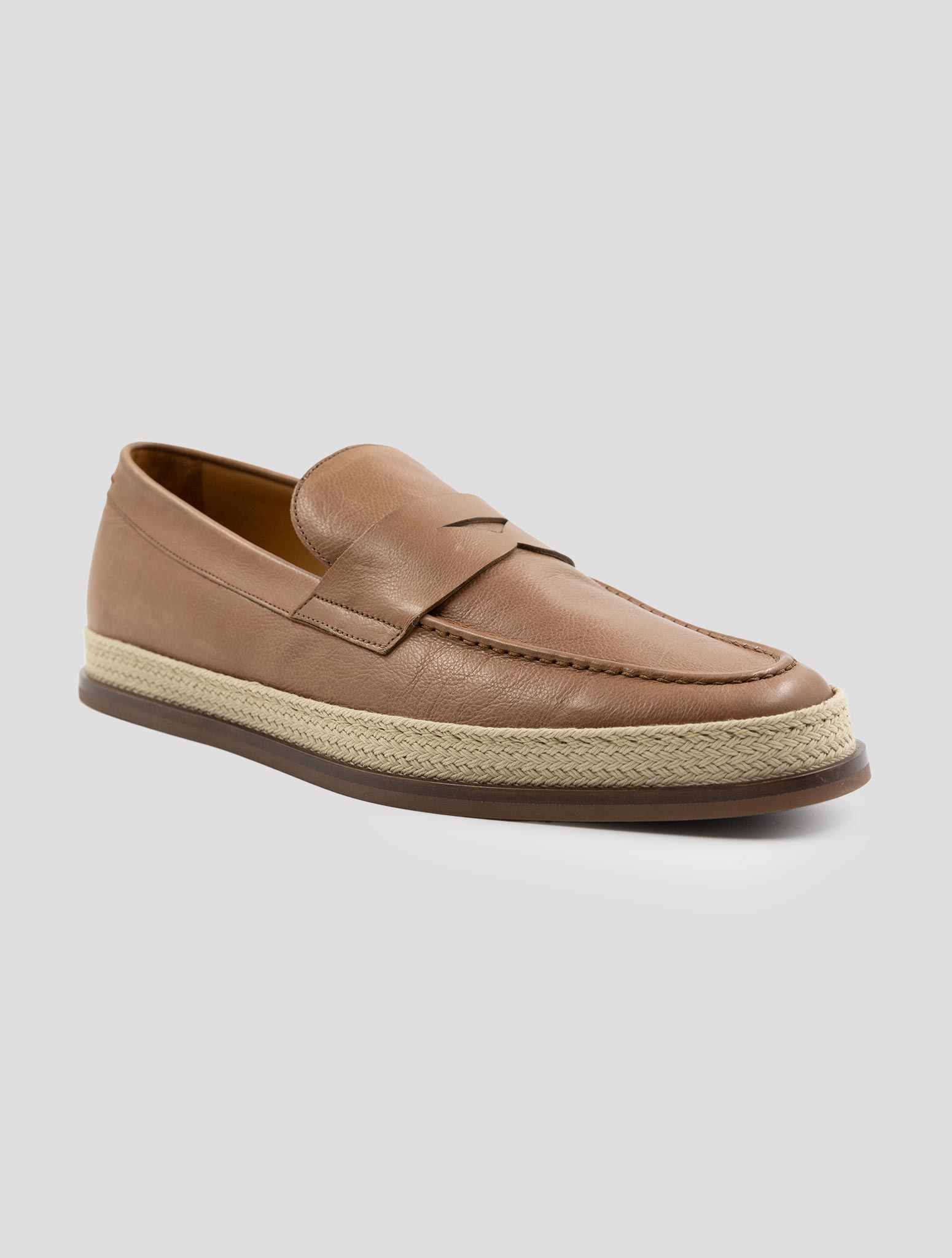 Kiton Brown Leather Loafers
