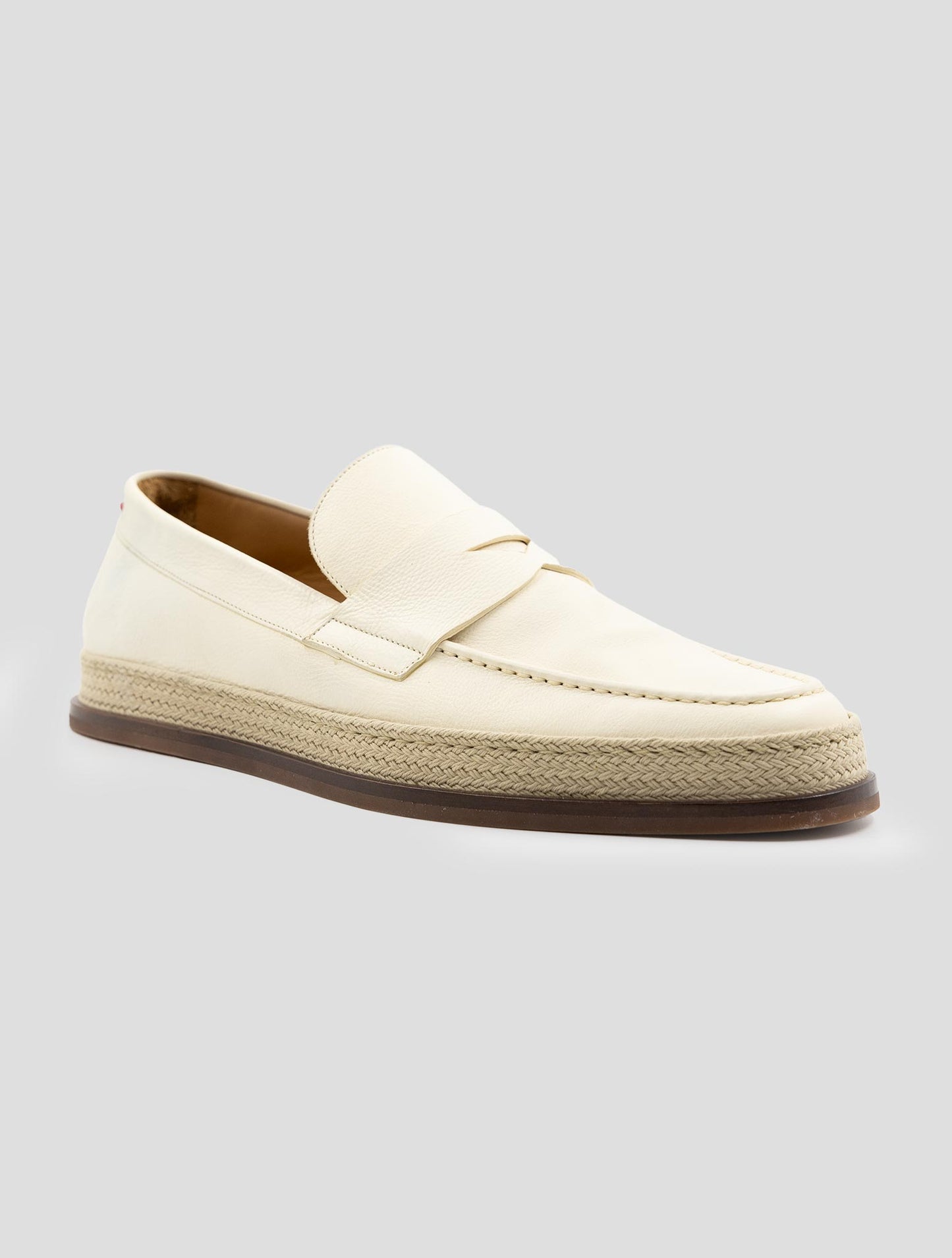 Kiton White Leather Loafers