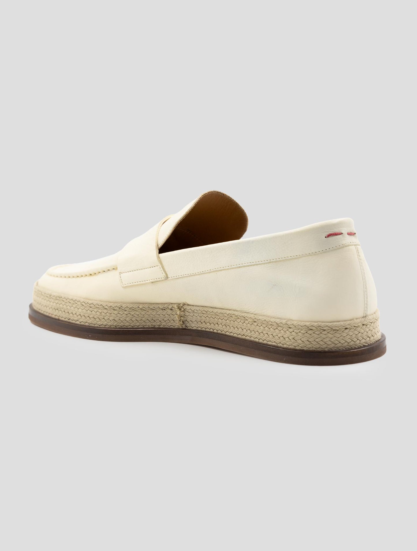 Kiton White Leather Loafers