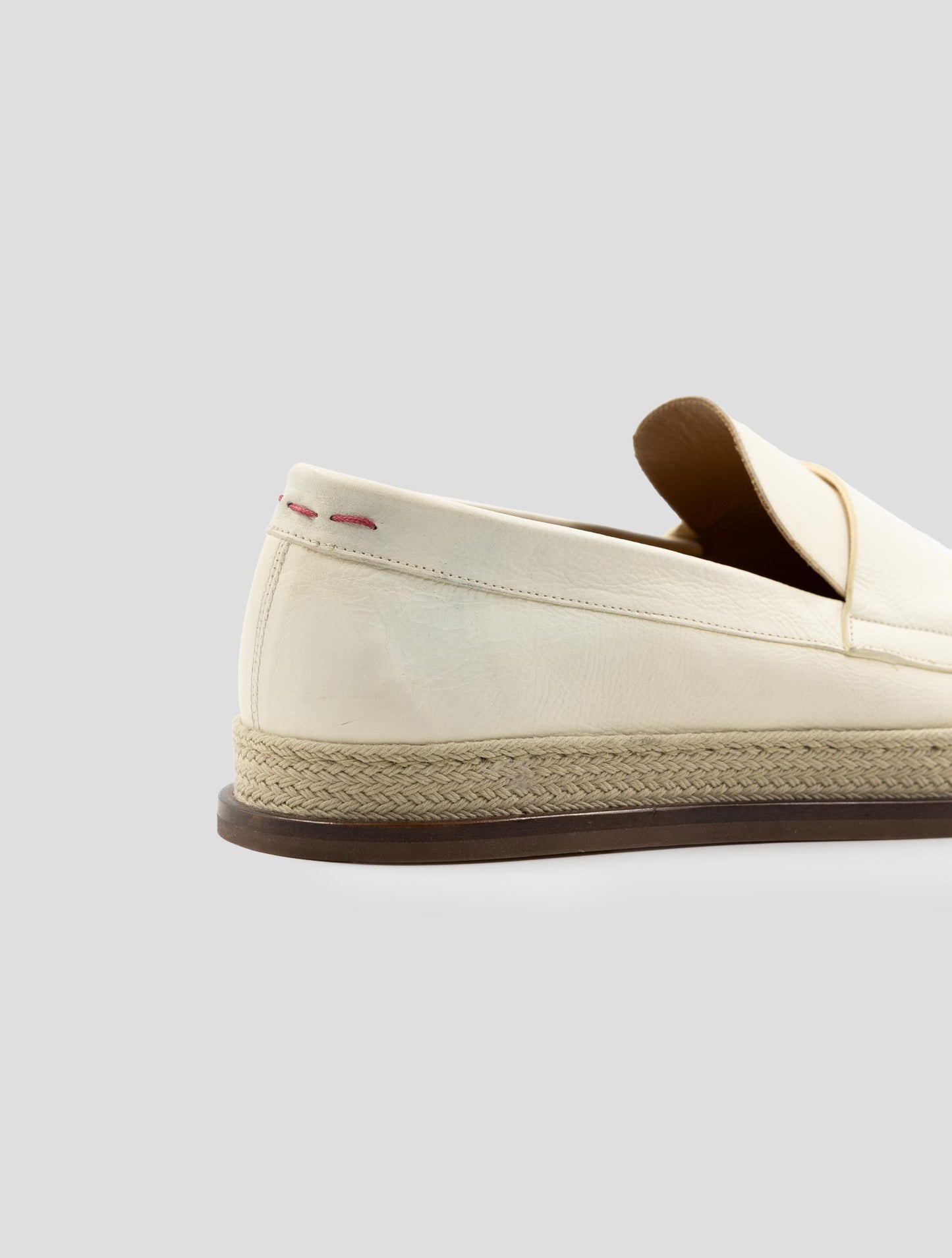 Kiton White Leather Loafers