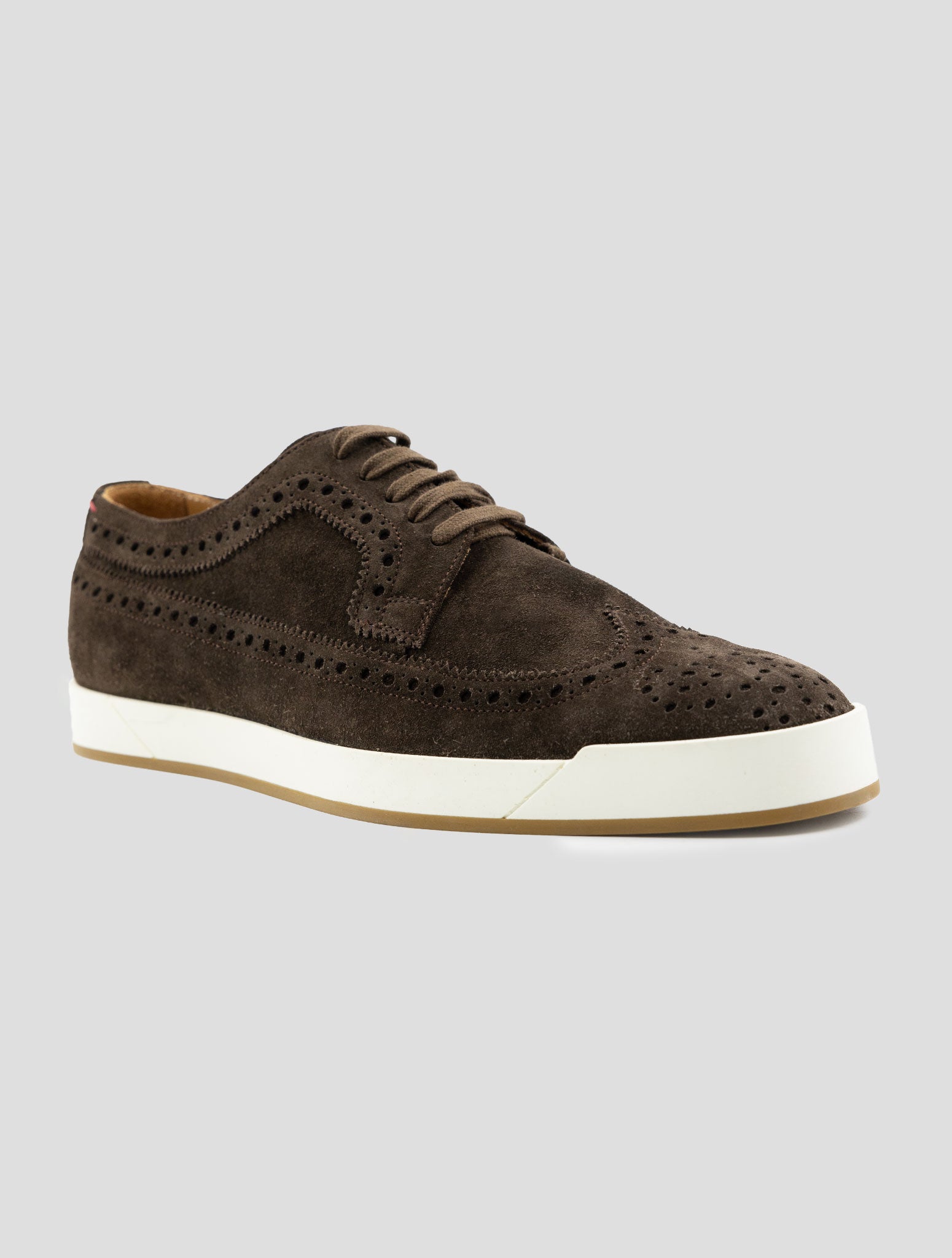 Kiton Brown Leather Suede Sneakers