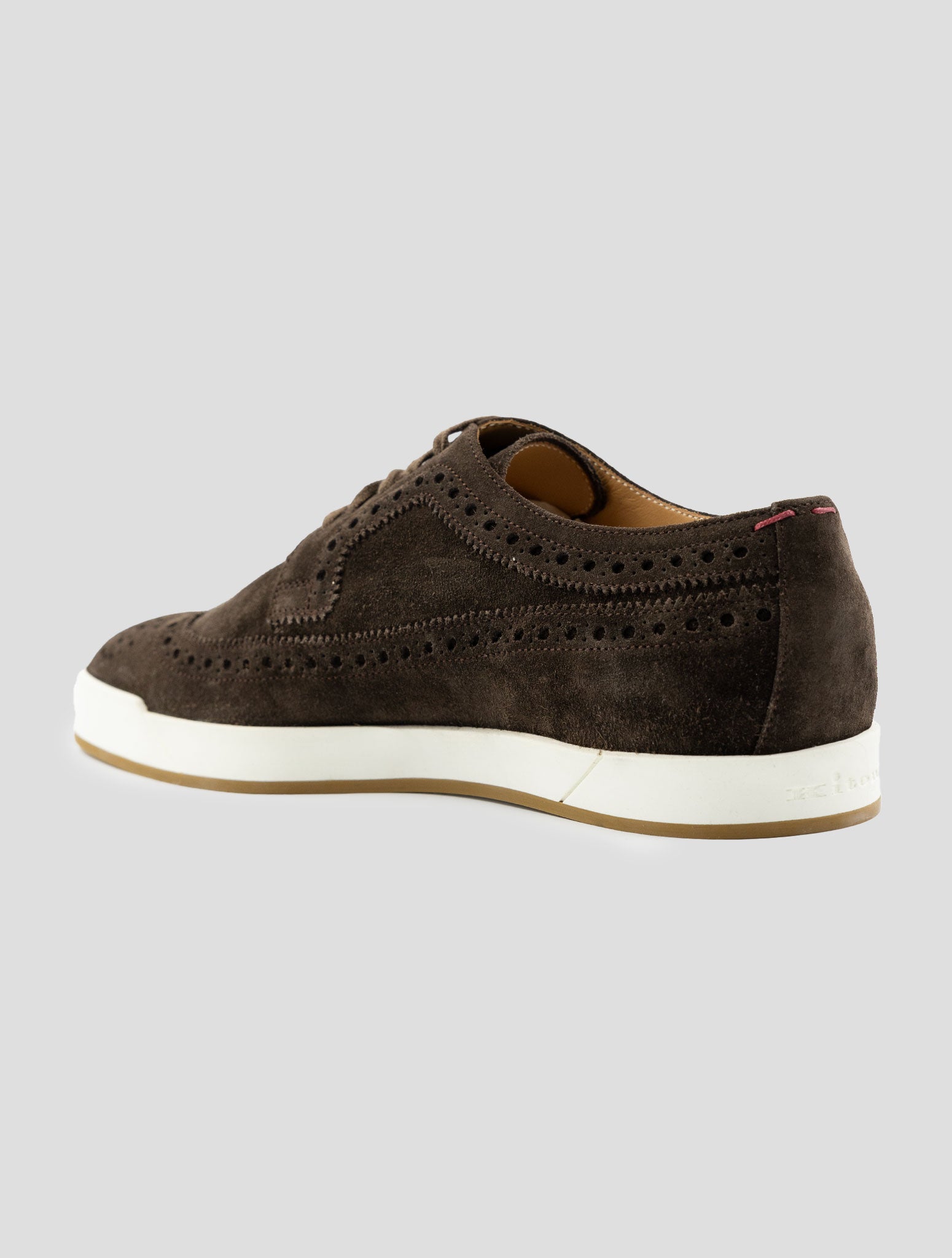Kiton Brown Leather Suede Sneakers