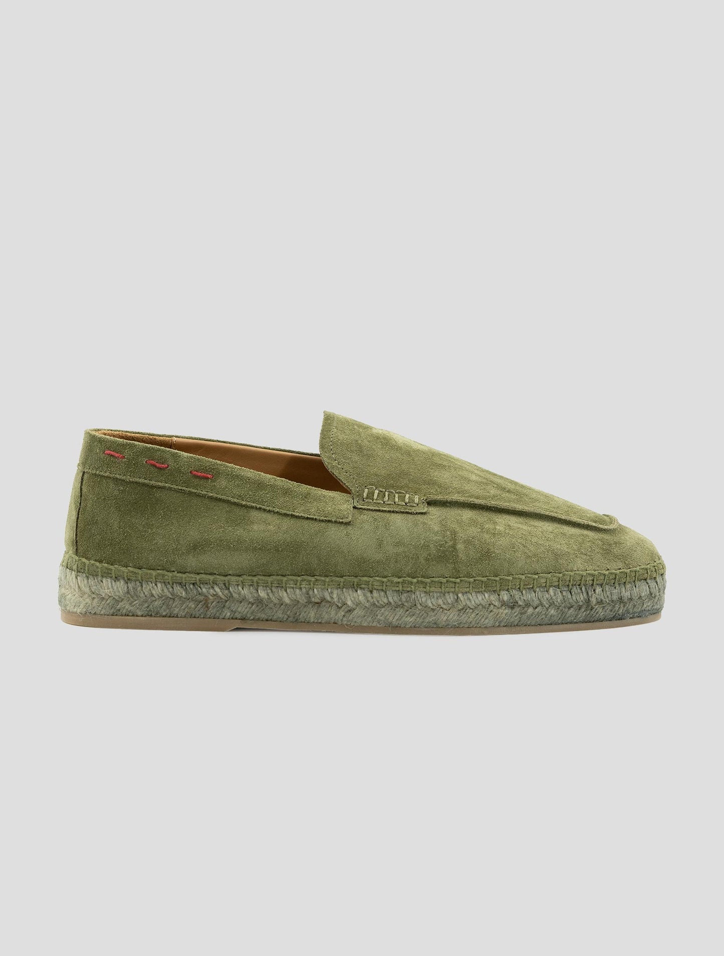 Kiton Green Leather Suede Espadrillas