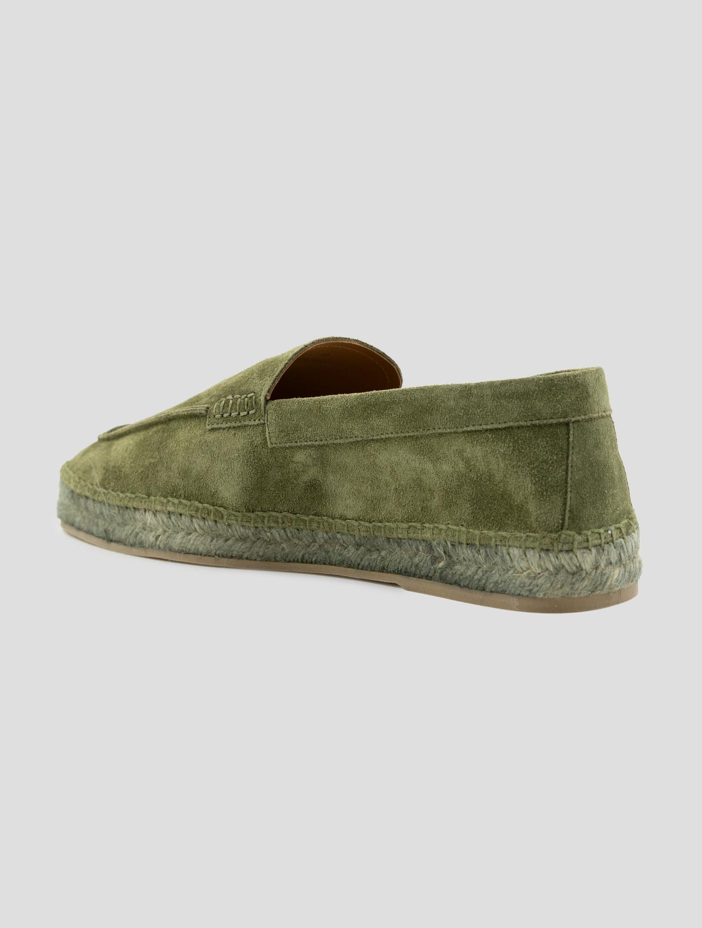 Kiton Green Leather Suede Espadrillas