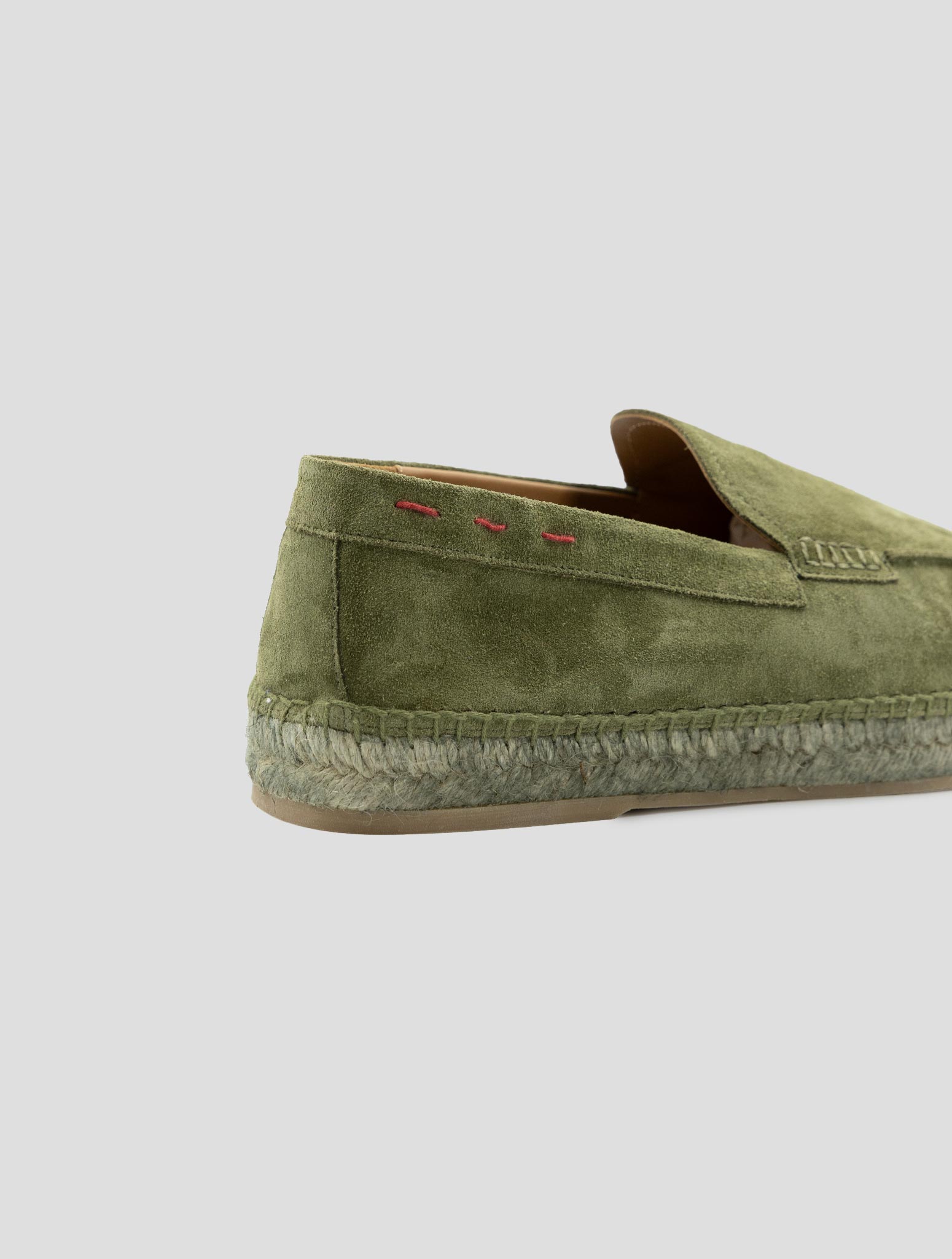 Kiton Green Leather Suede Espadrillas