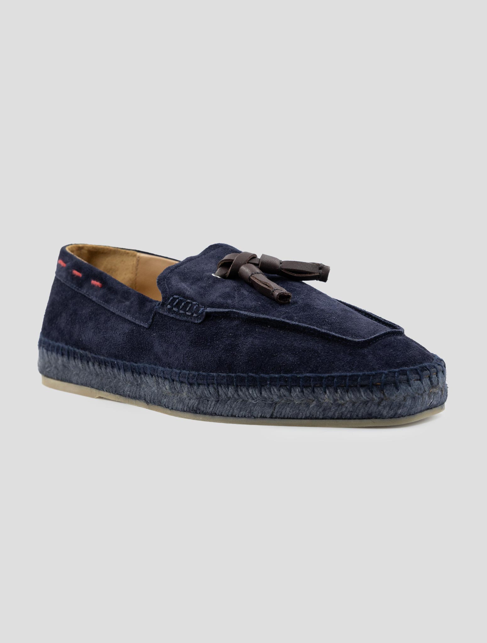 Kiton Dark blue Leather Suede Esparillas