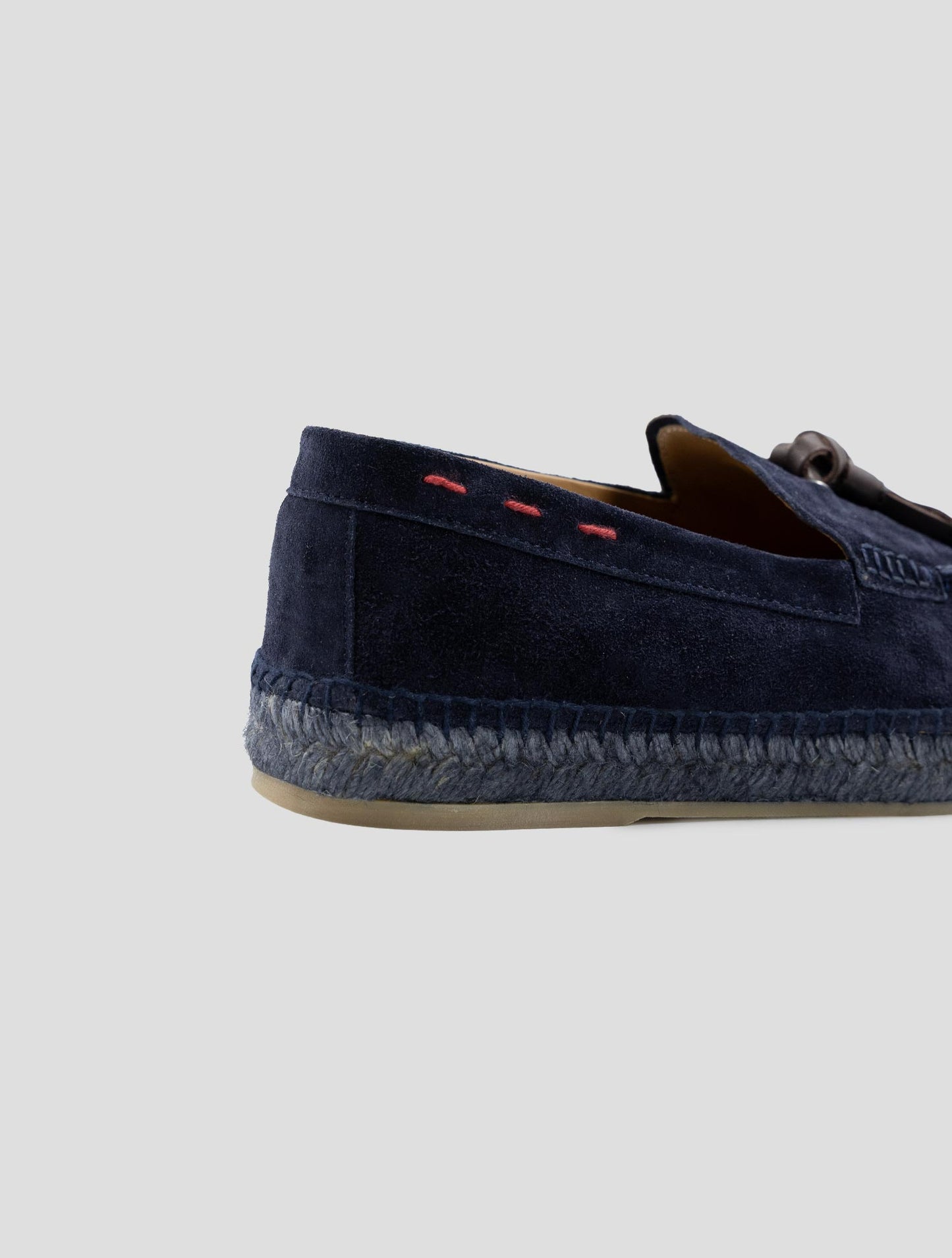 Kiton Dark blue Leather Suede Esparillas