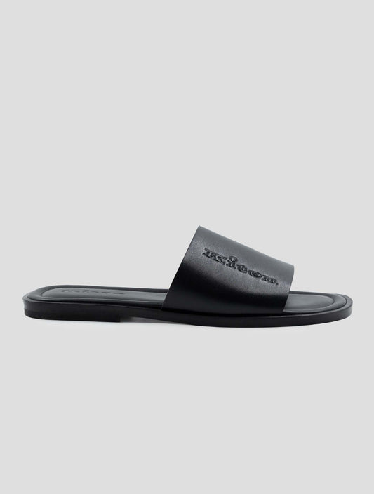 Kiton Black Leather Slippers