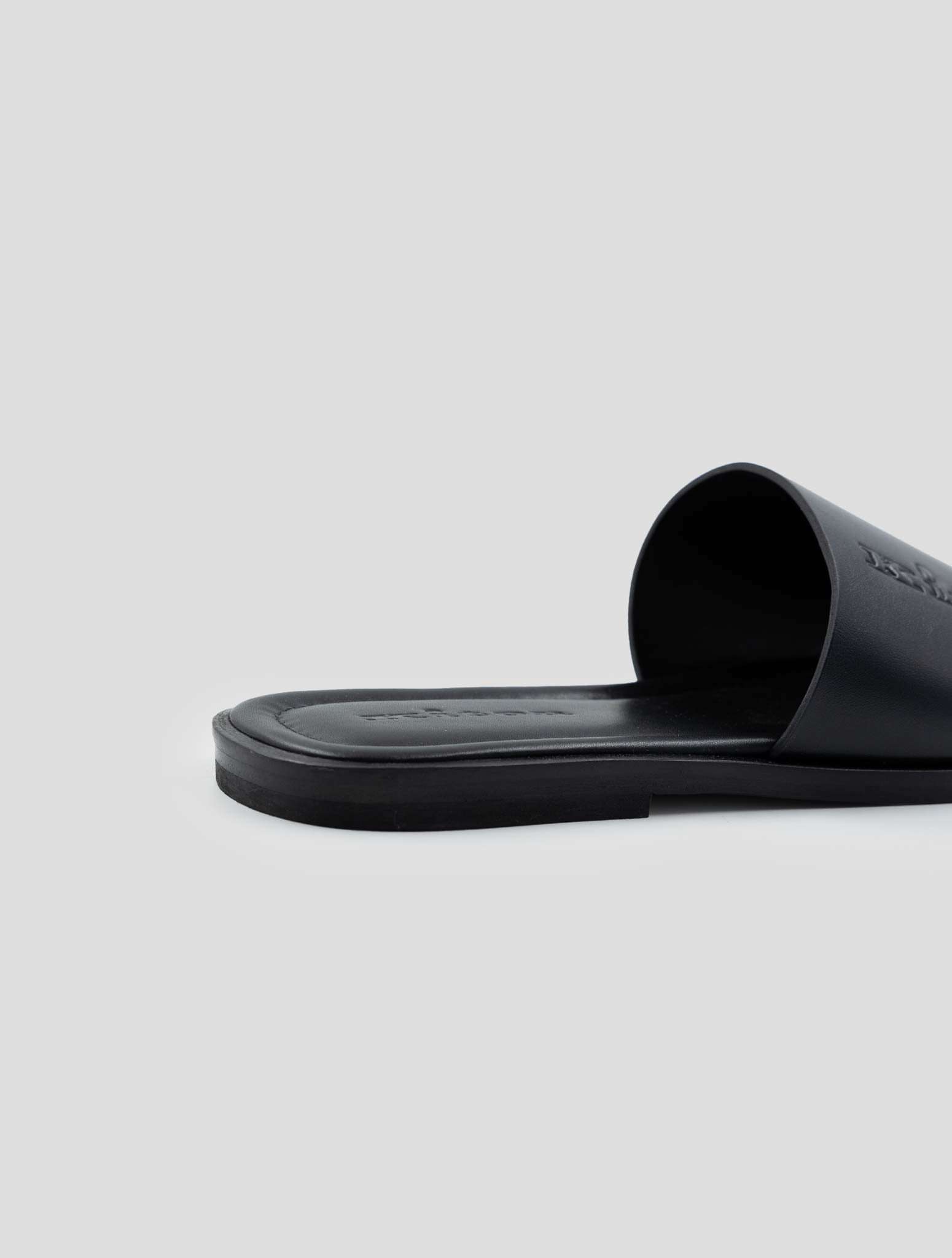 Kiton Black Leather Slippers