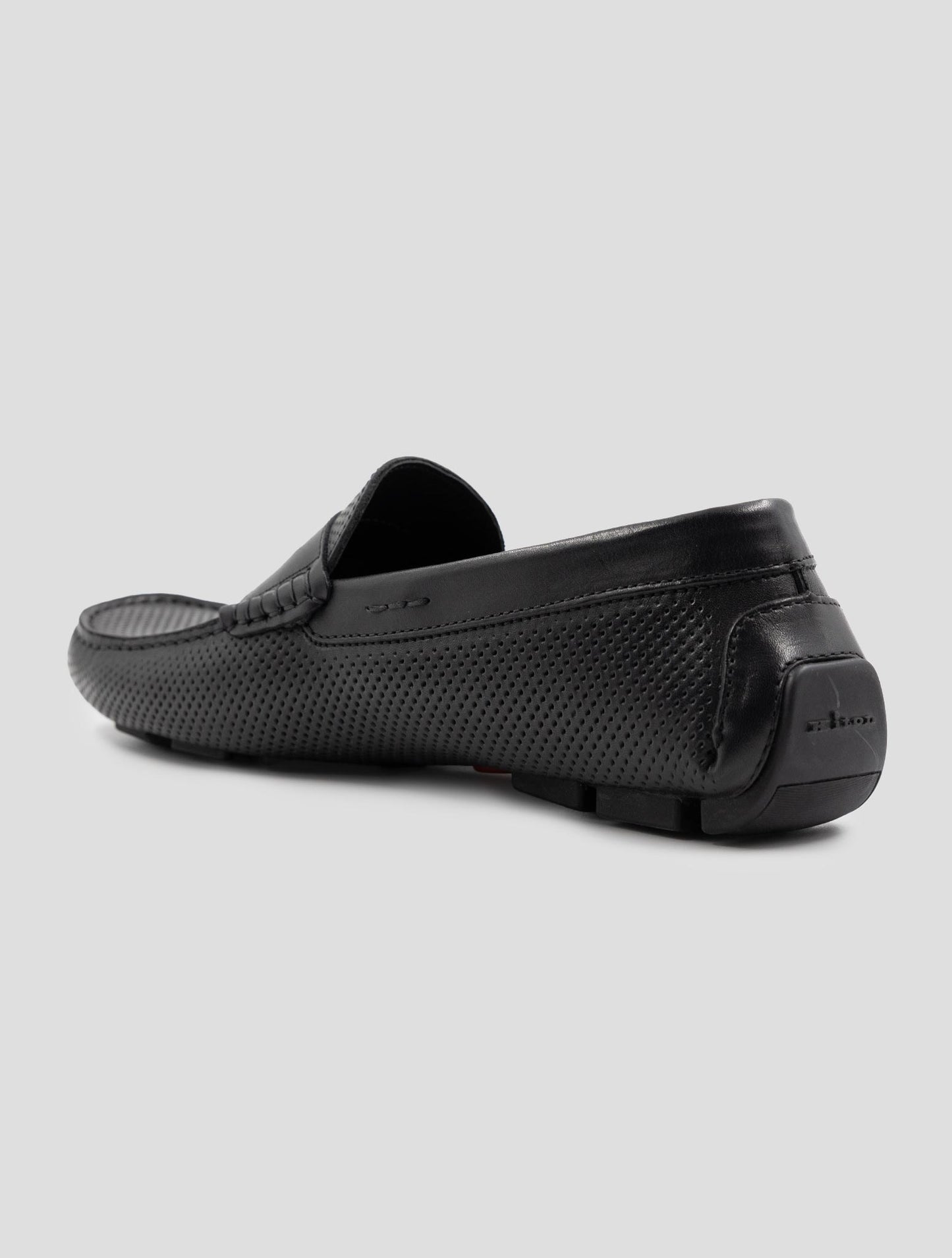 Kiton Black Leather Loafers