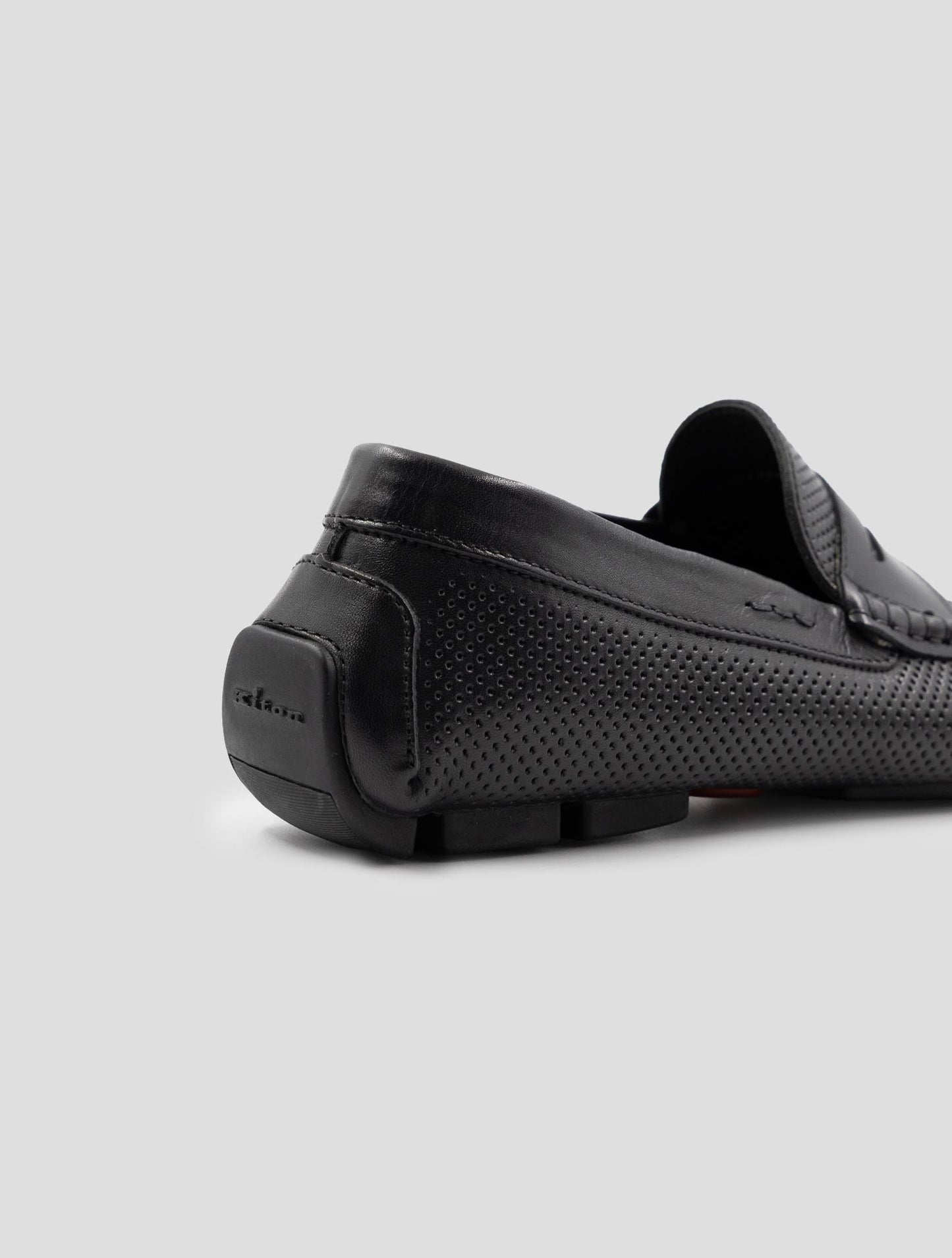 Kiton Black Leather Loafers