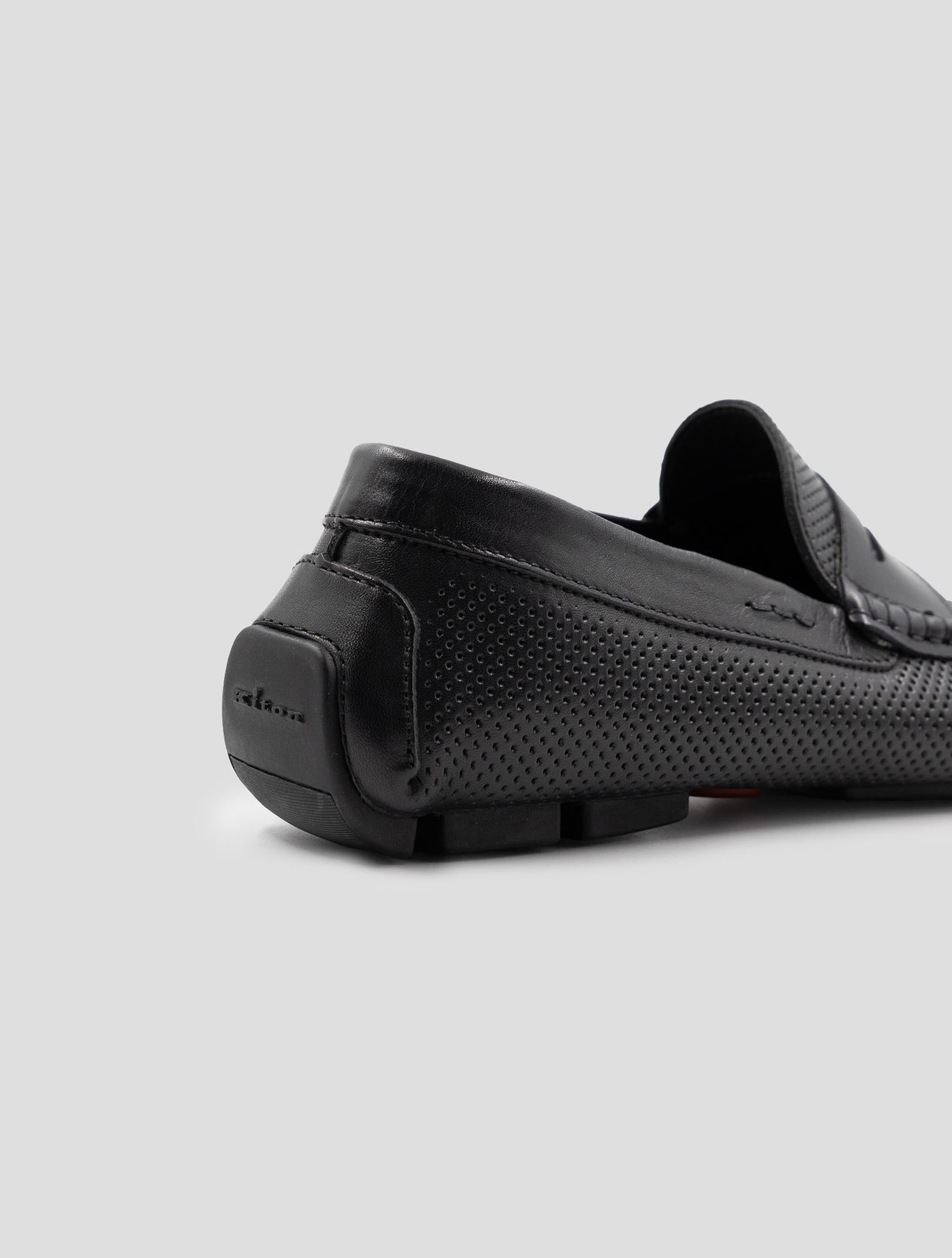 Kiton Black Leather Loafers