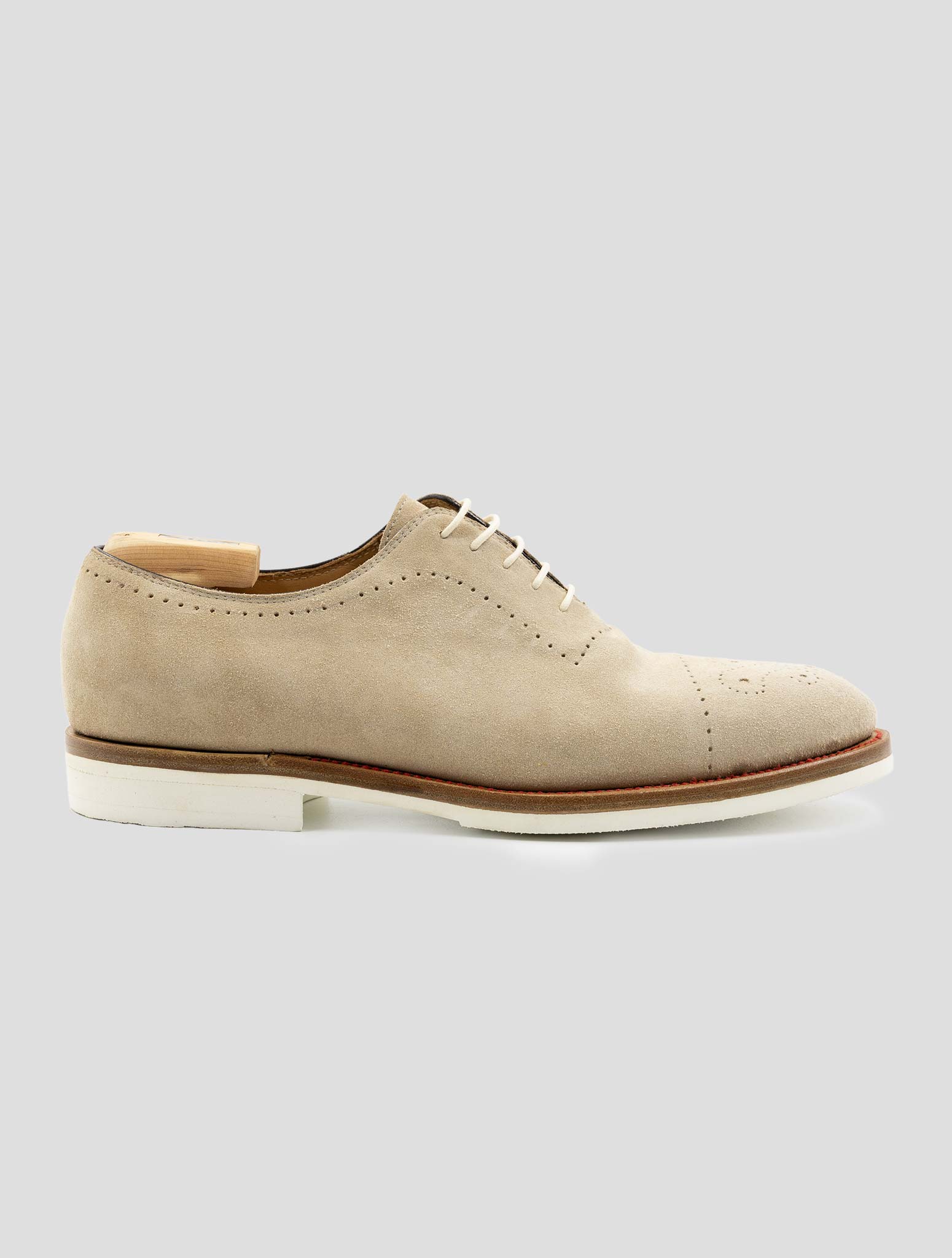 Kiton Beige Leather Suede Dress Shoes