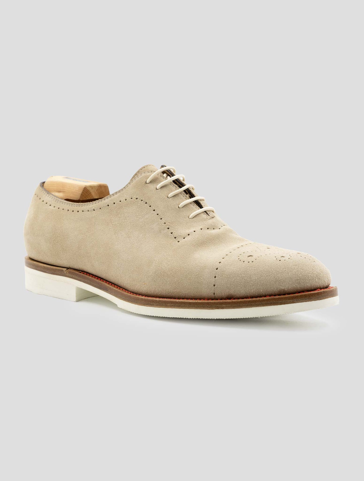 Kiton Beige Leather Suede Dress Shoes