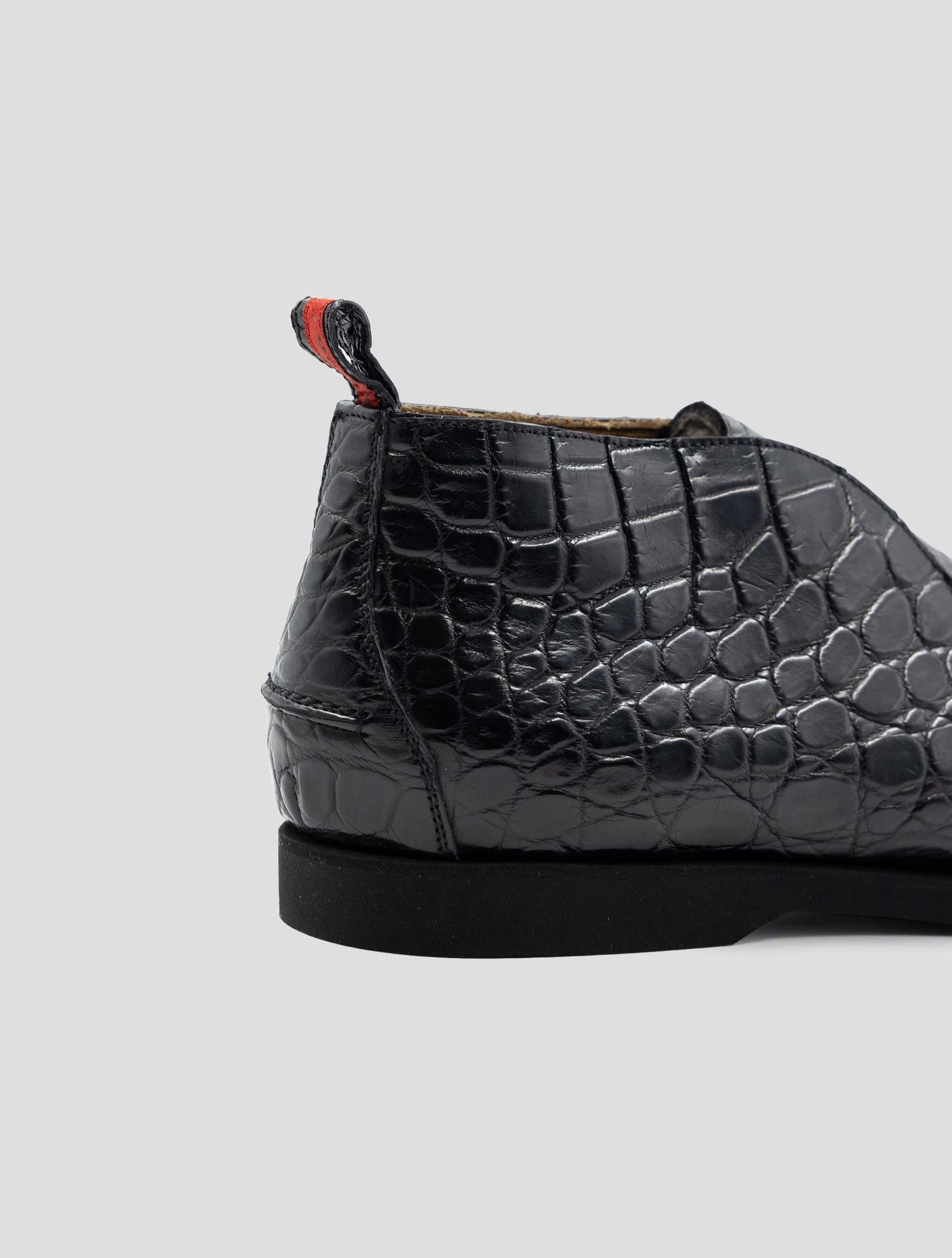 Kiton Black Leather Crocodile With Fur Boots