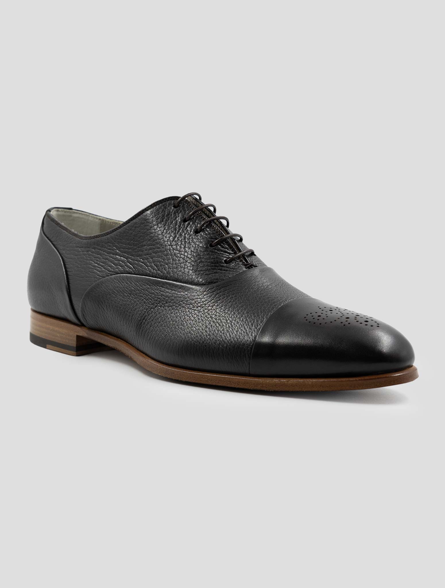 Kiton Brown Leather Deer Dress Shoes
