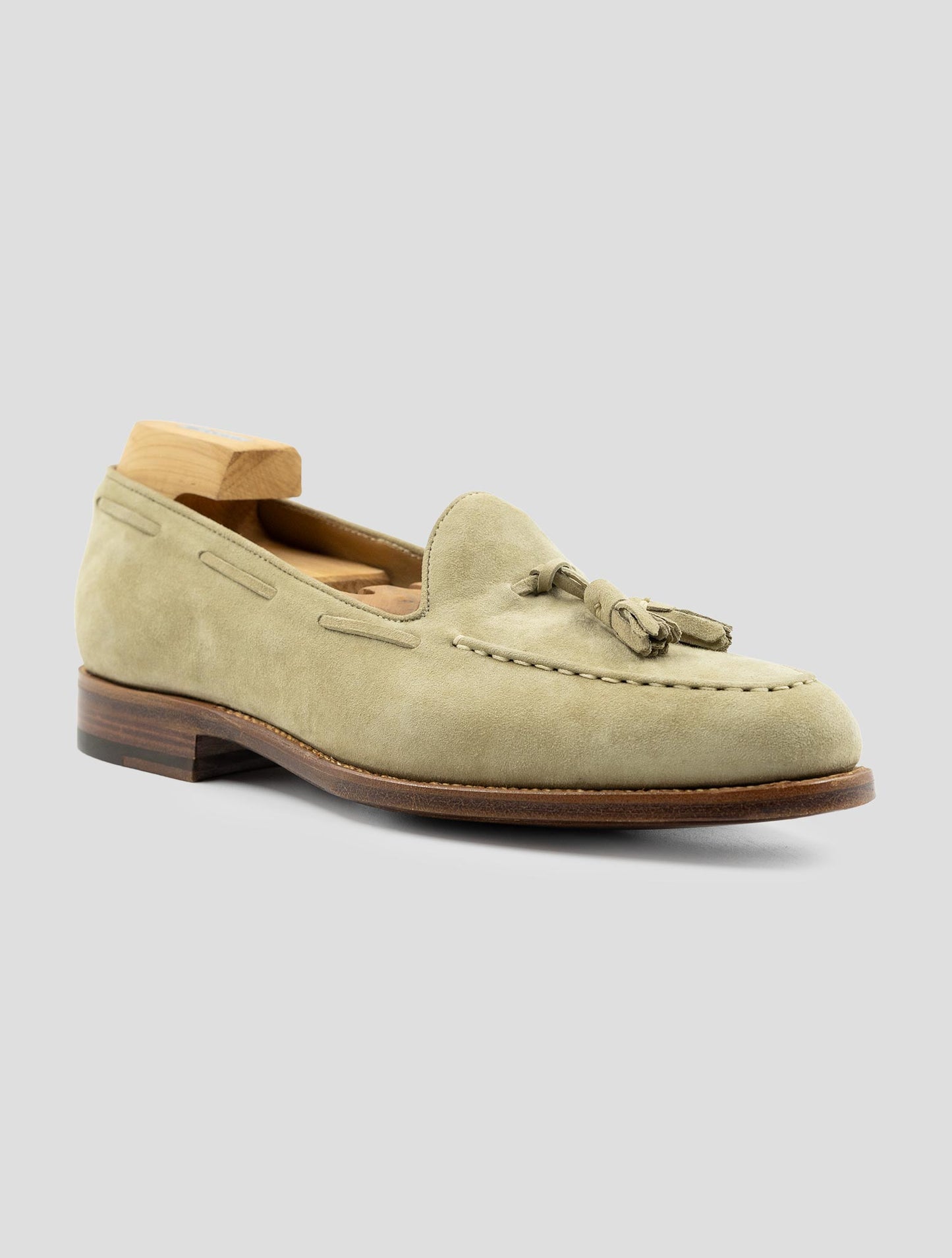 Kiton Beige Leather Suede Loafers