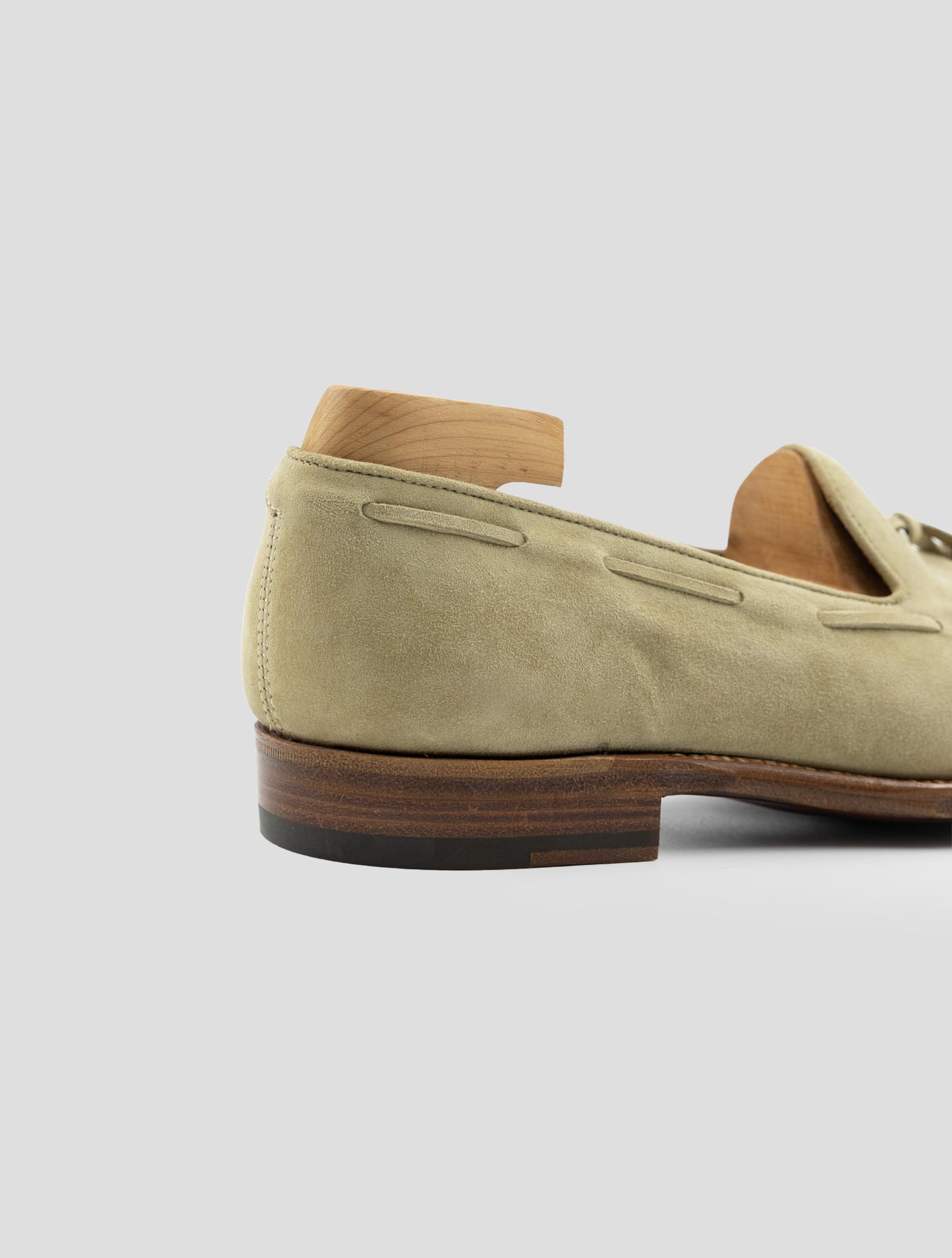 Kiton Beige Leather Suede Loafers