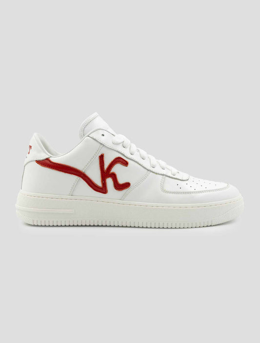 Kiton Knt White Leather Sneakers