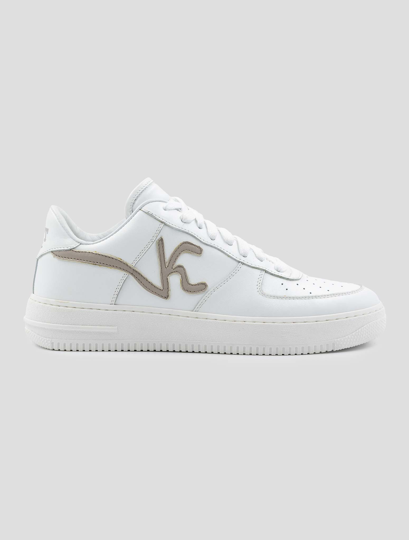 Kiton Knt White Leather Sneakers