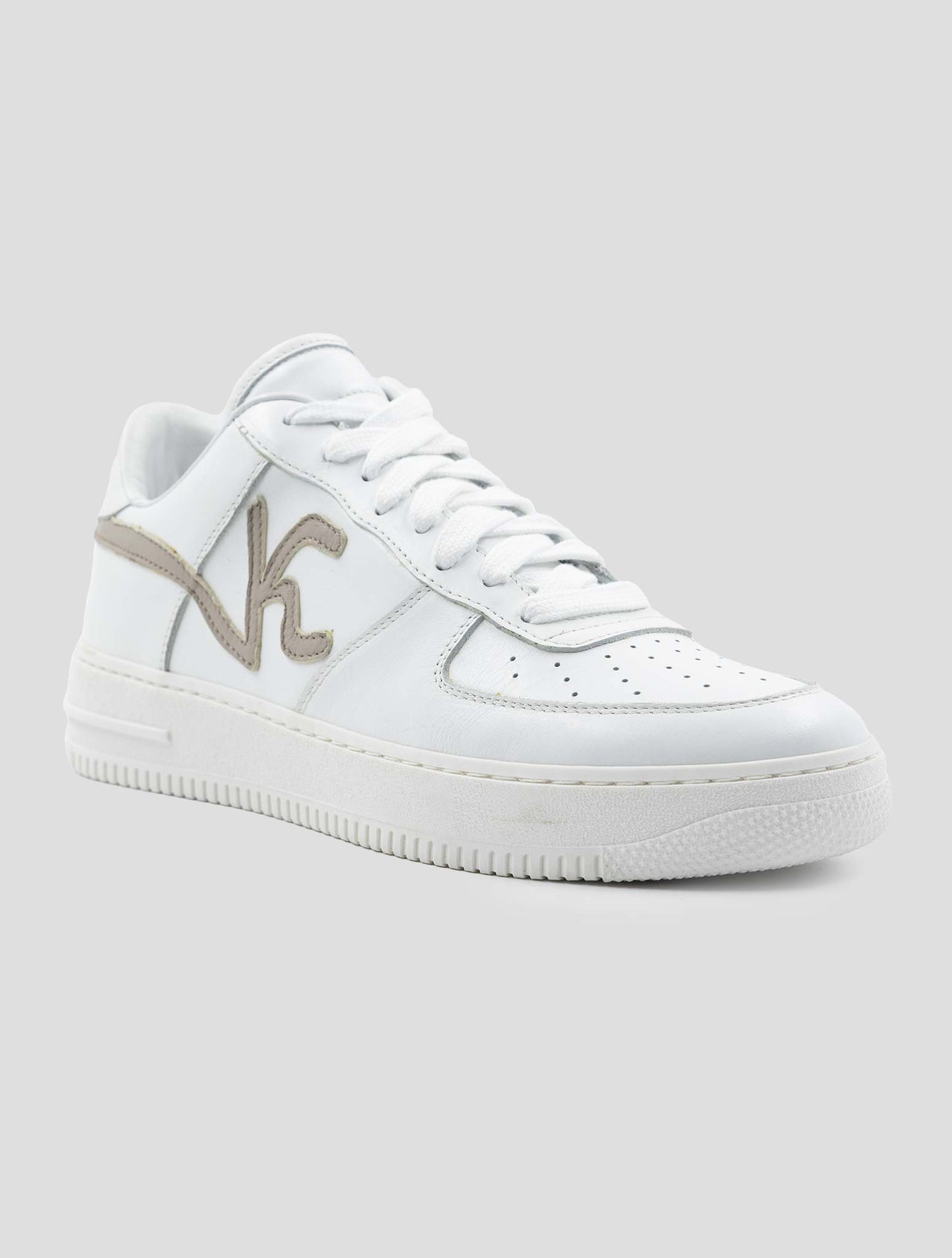 Kiton Knt White Leather Sneakers