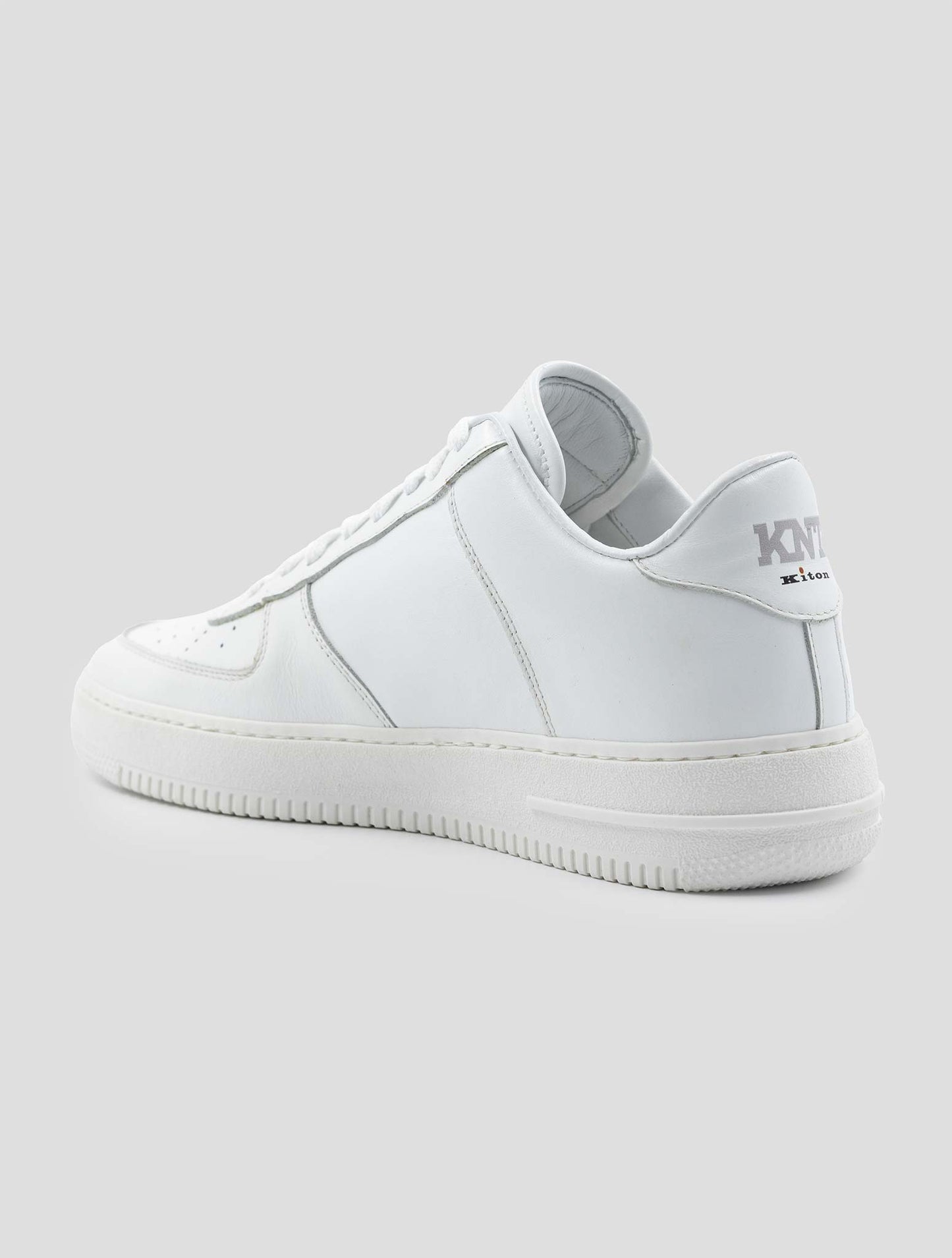 Kiton Knt White Leather Sneakers