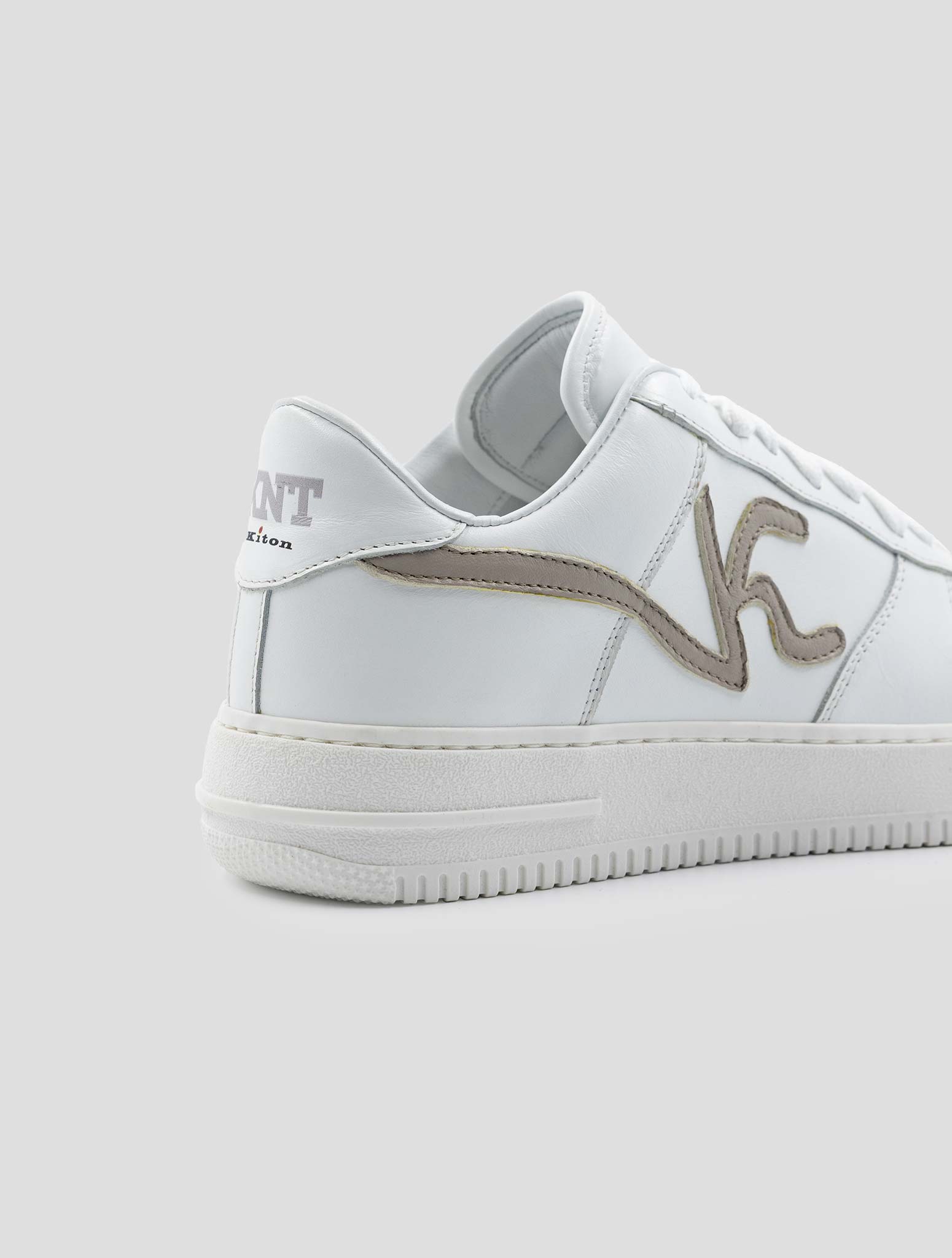 Kiton Knt White Leather Sneakers