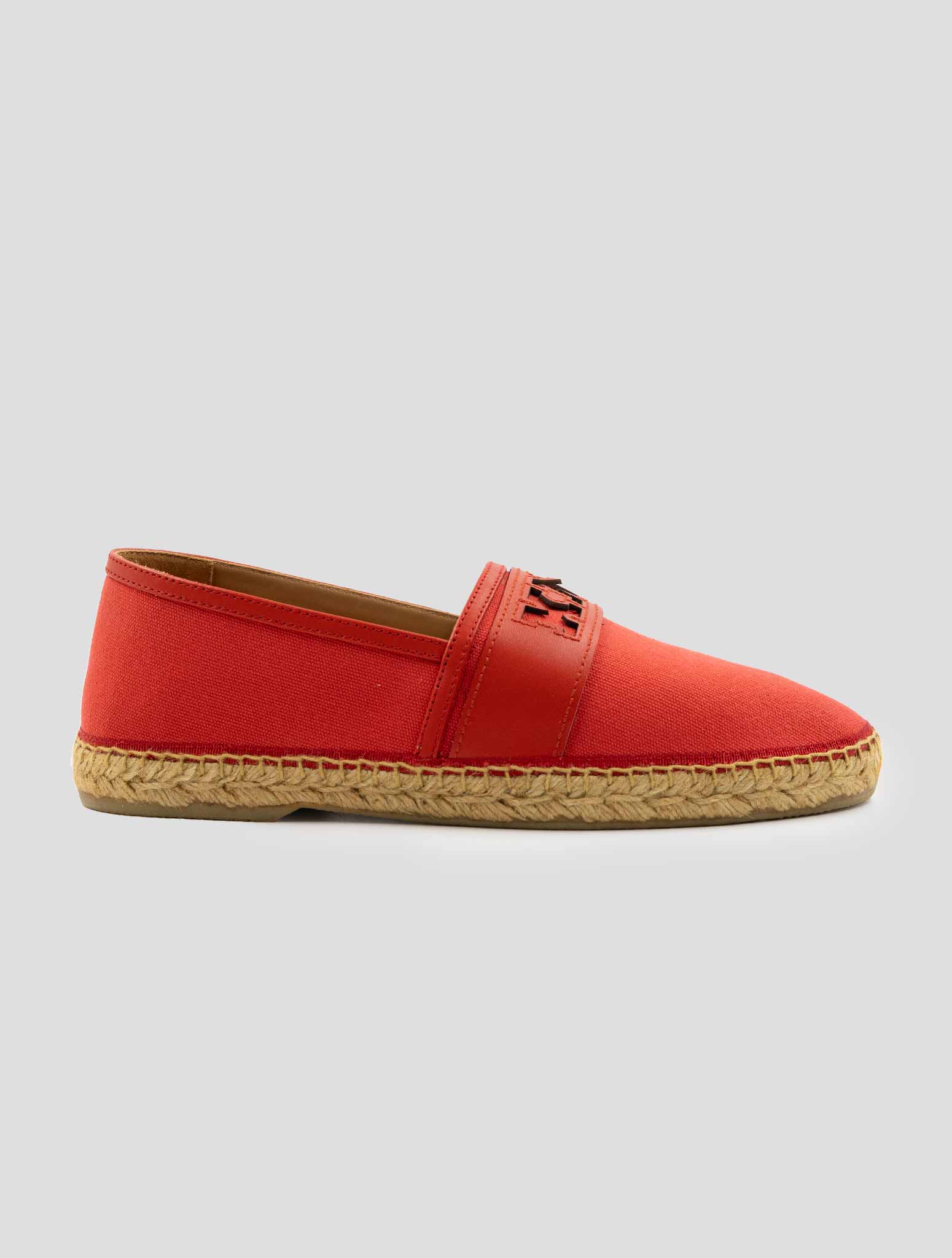 Kiton Knt Red Cotton Leather Espadrillas