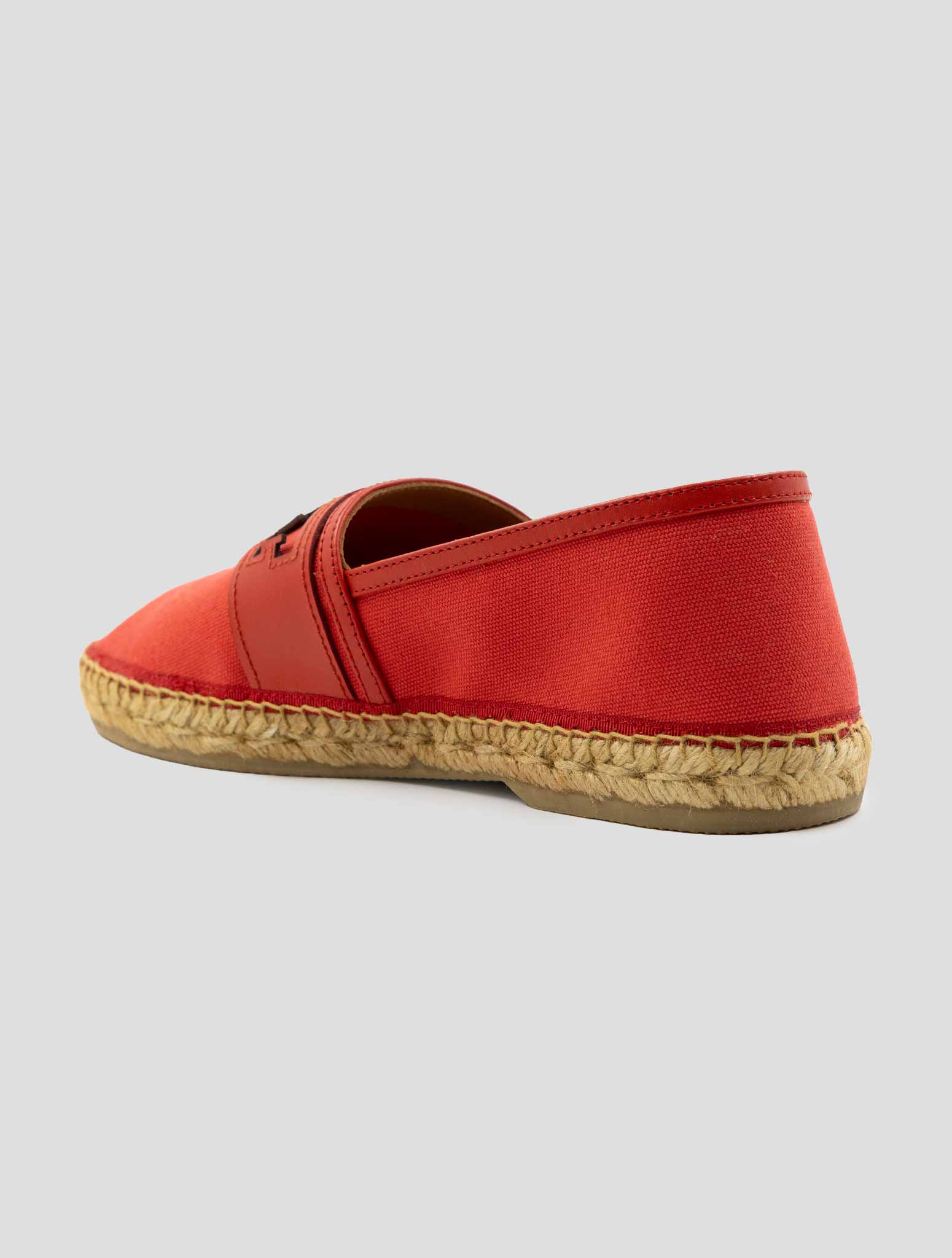 Kiton Knt Red Cotton Leather Espadrillas