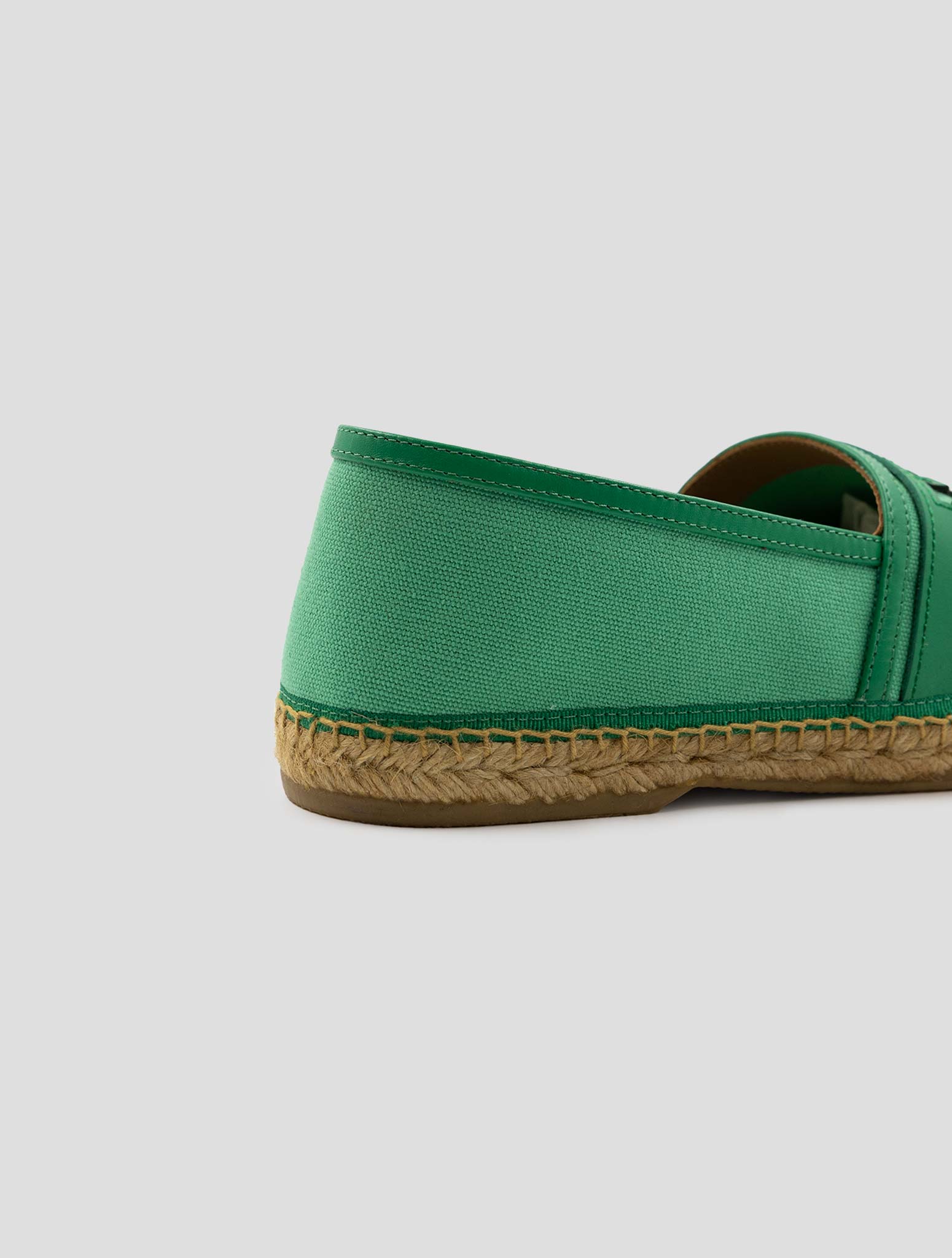 Kiton Knt Green Cotton Leather Espadrillas
